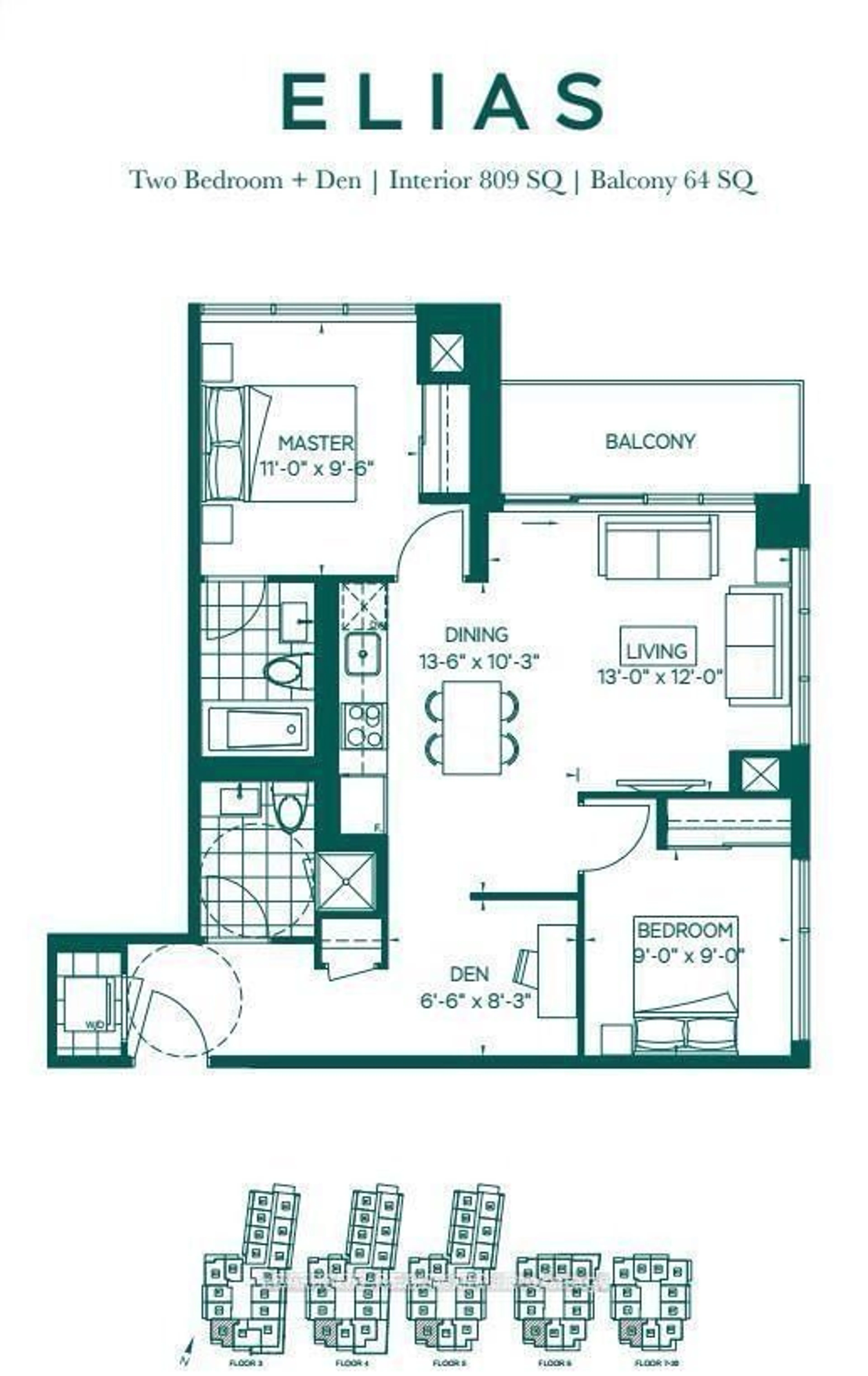 Floor plan for 32 Forest Manor Rd #1910, Toronto Ontario M2J 1M5