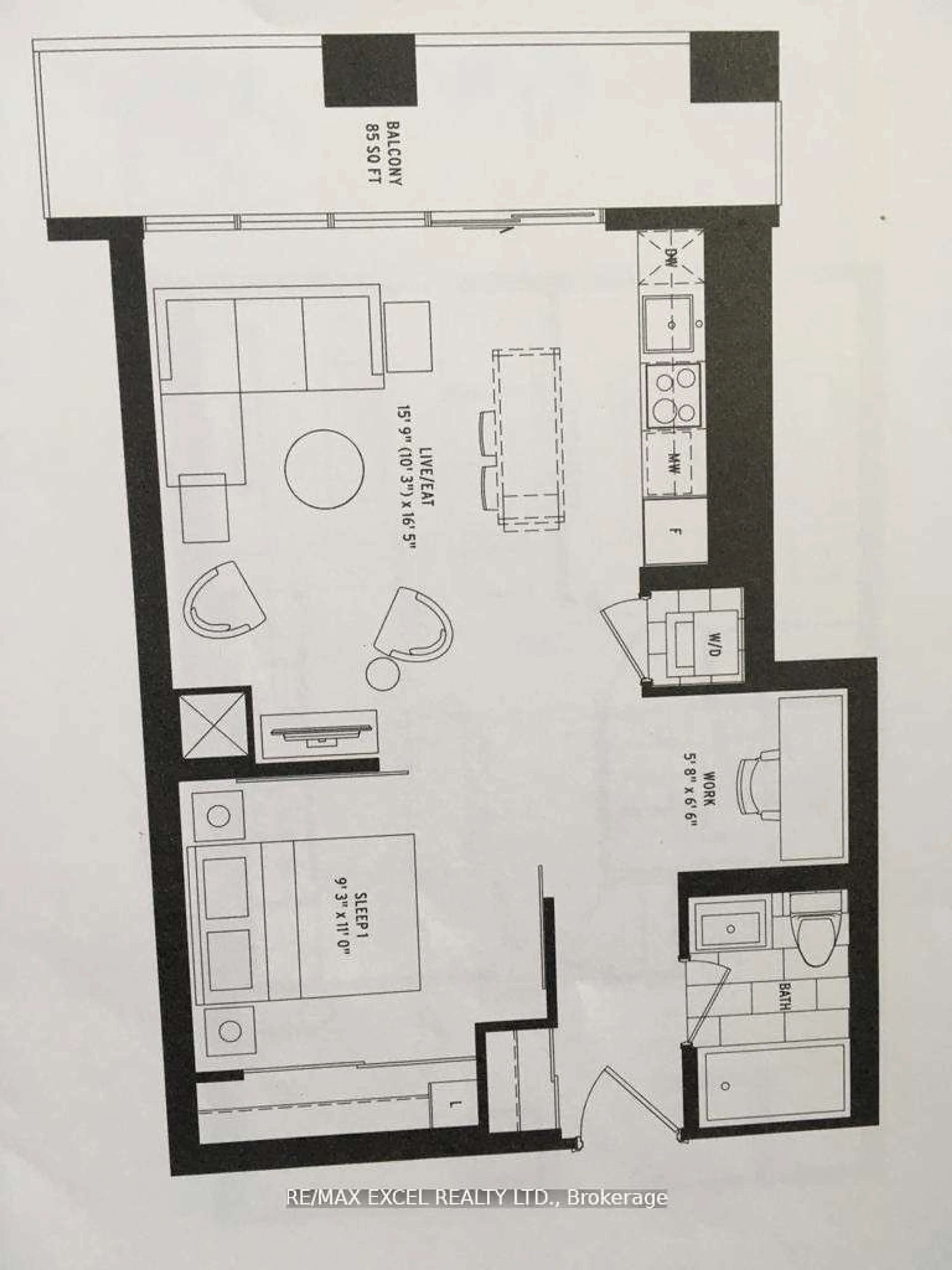 Floor plan for 6 Sonic Way #N312, Toronto Ontario M3C 0P1