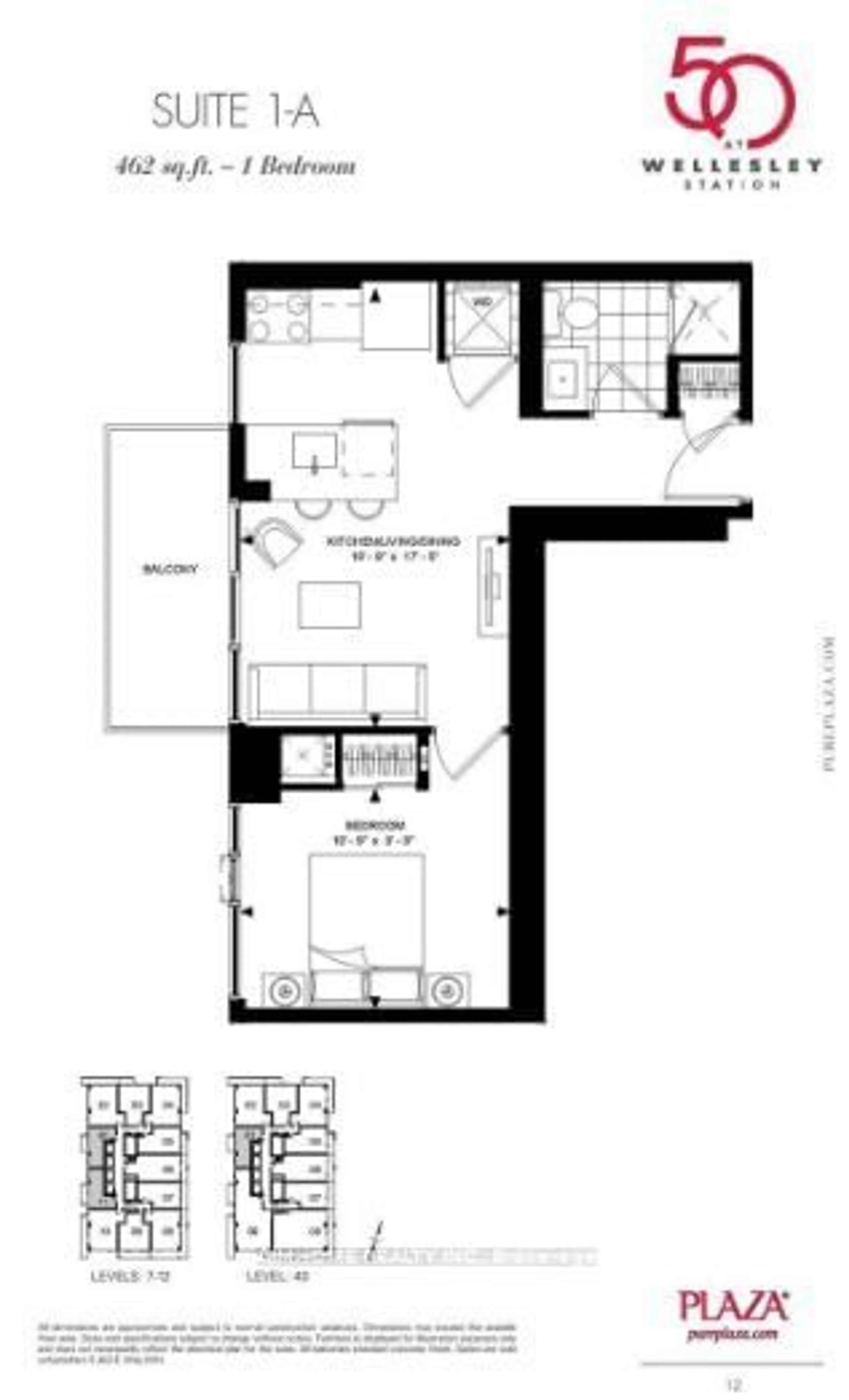 Floor plan for 50 Wellesley St #1511, Toronto Ontario M4Y 0C8