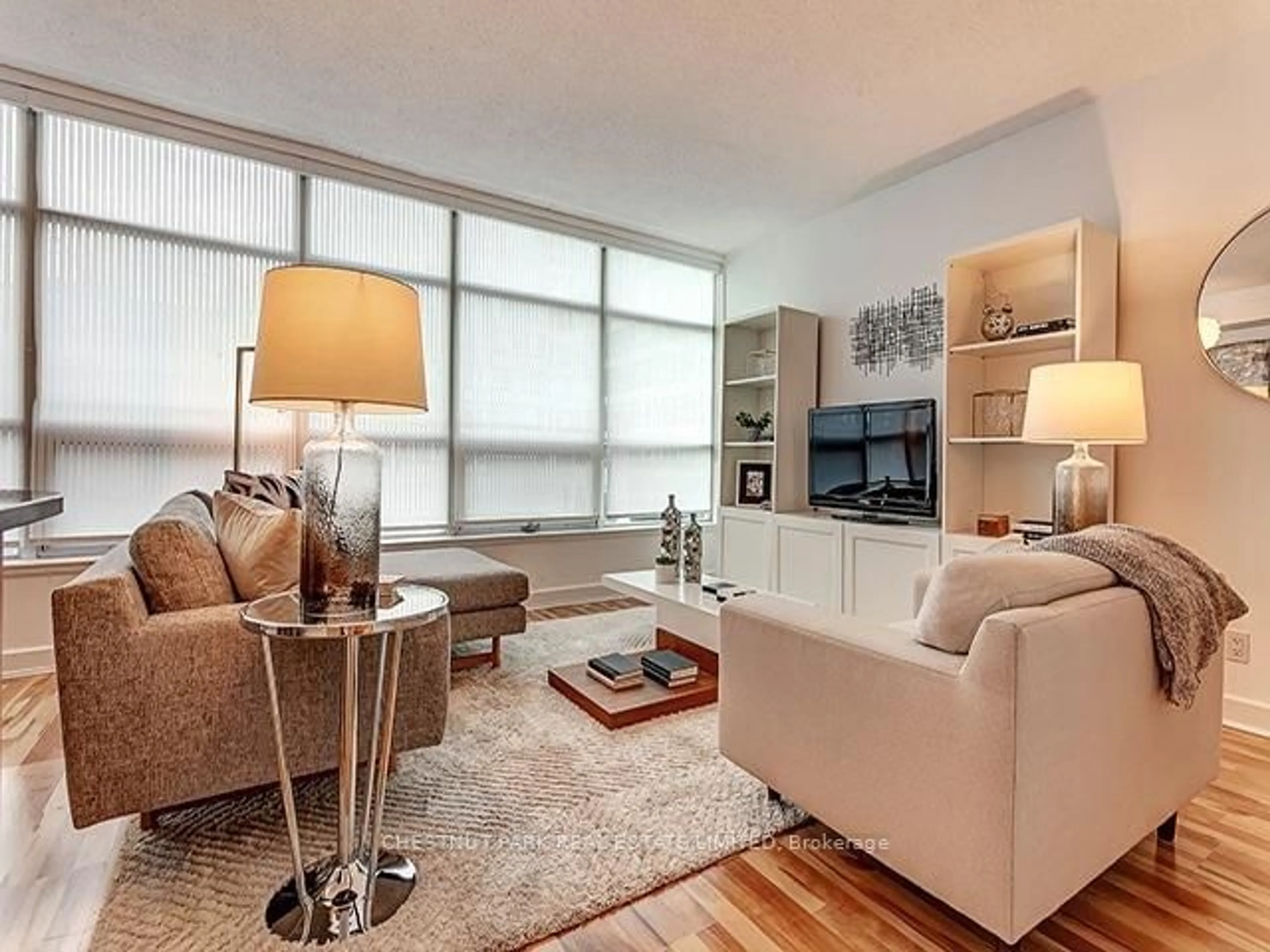 Living room, wood floors for 350 Wellington St #319, Toronto Ontario M5V 3W9