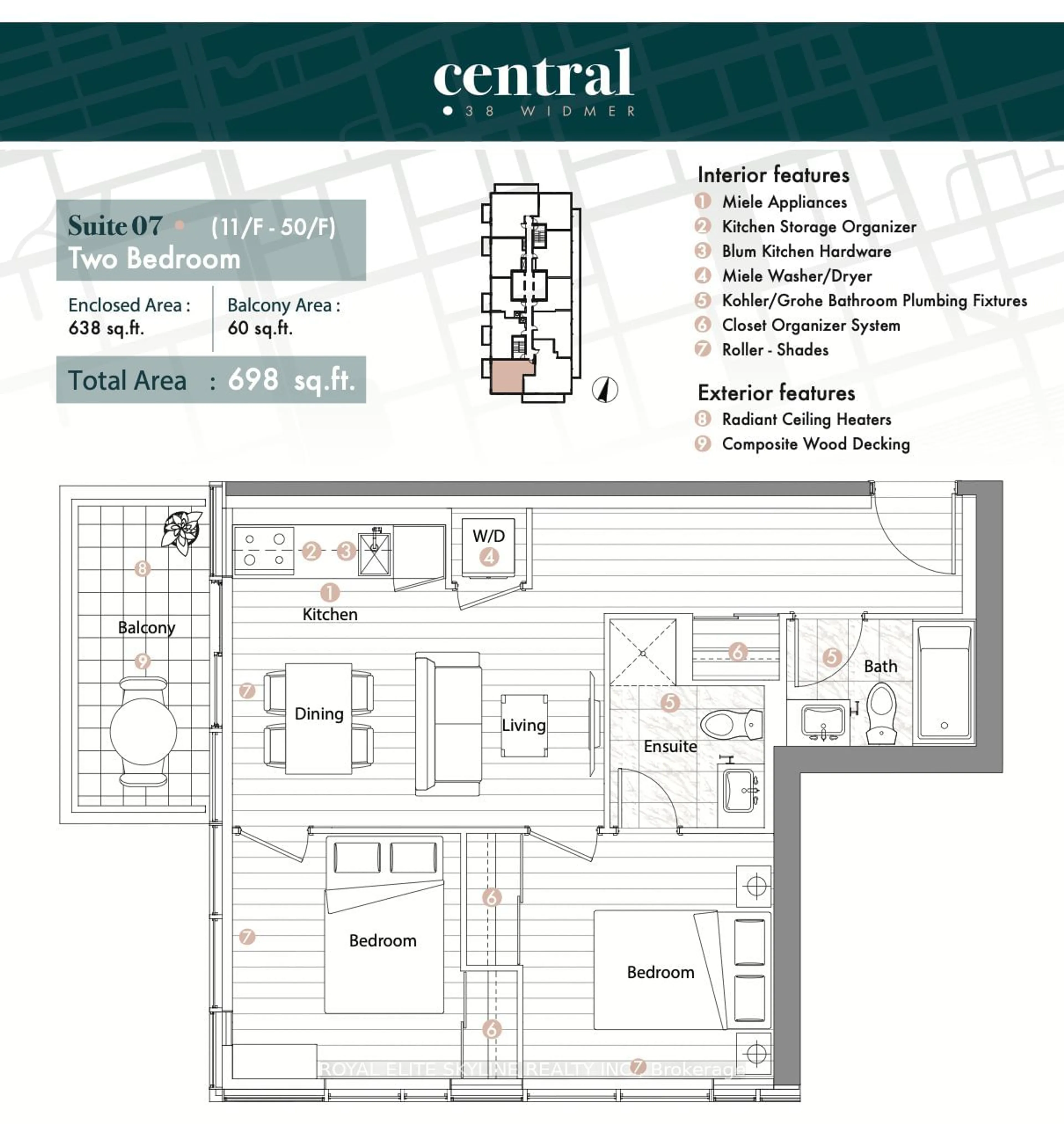 Floor plan for 38 Widmer St #4907, Toronto Ontario M5V 0P7