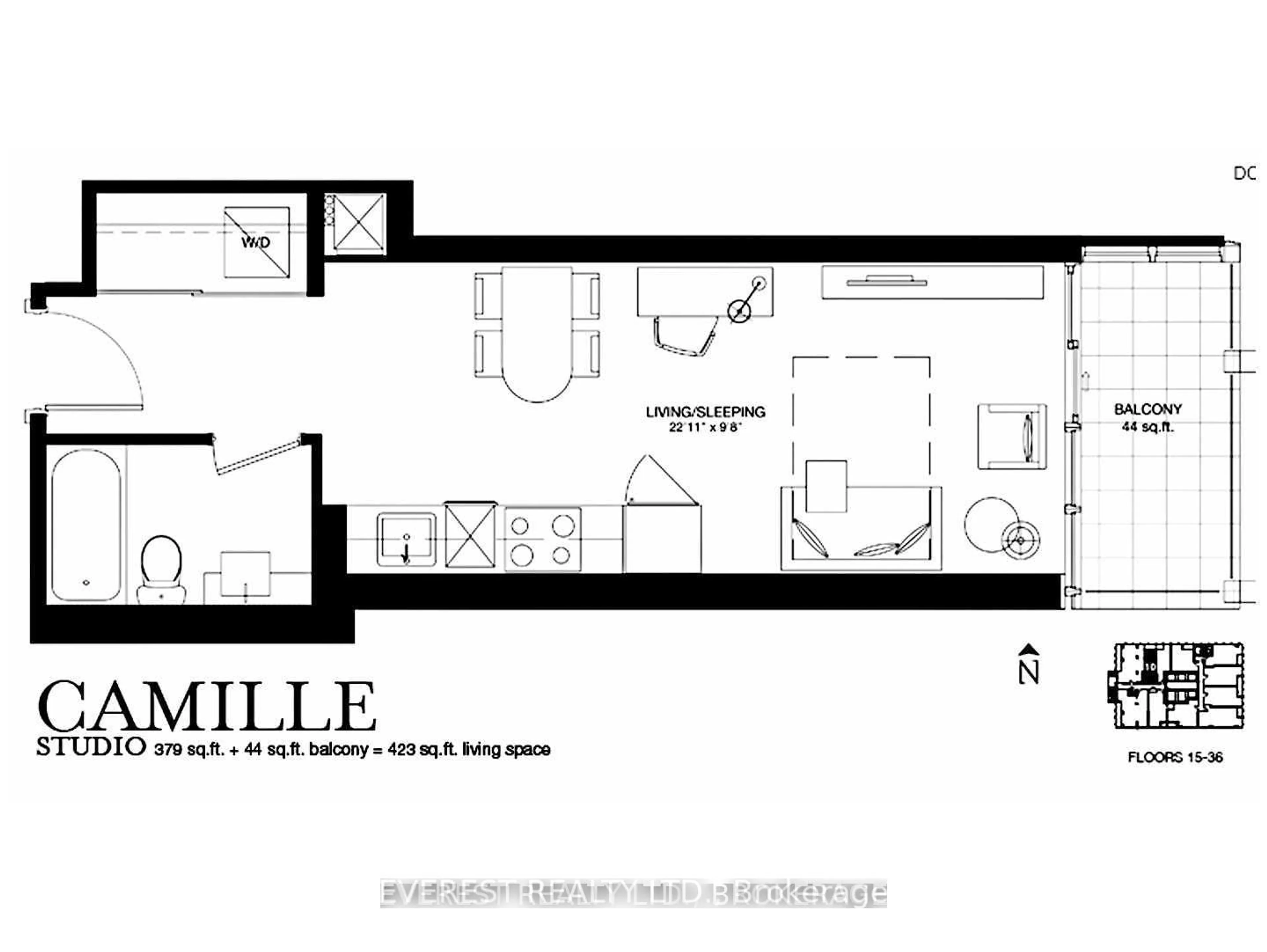Floor plan for 88 Blue Jays Way #3710, Toronto Ontario M5V 0L7