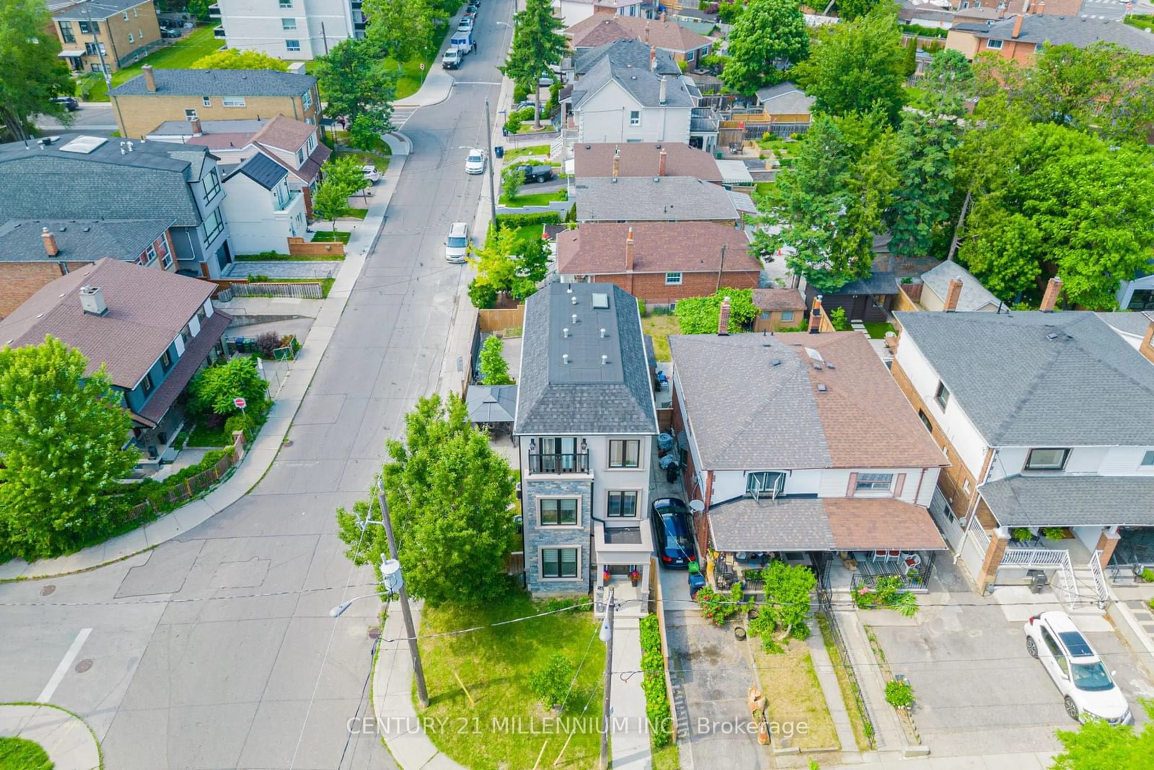 A view of a street for 24 Allenvale Ave, Toronto Ontario M6E 2A5