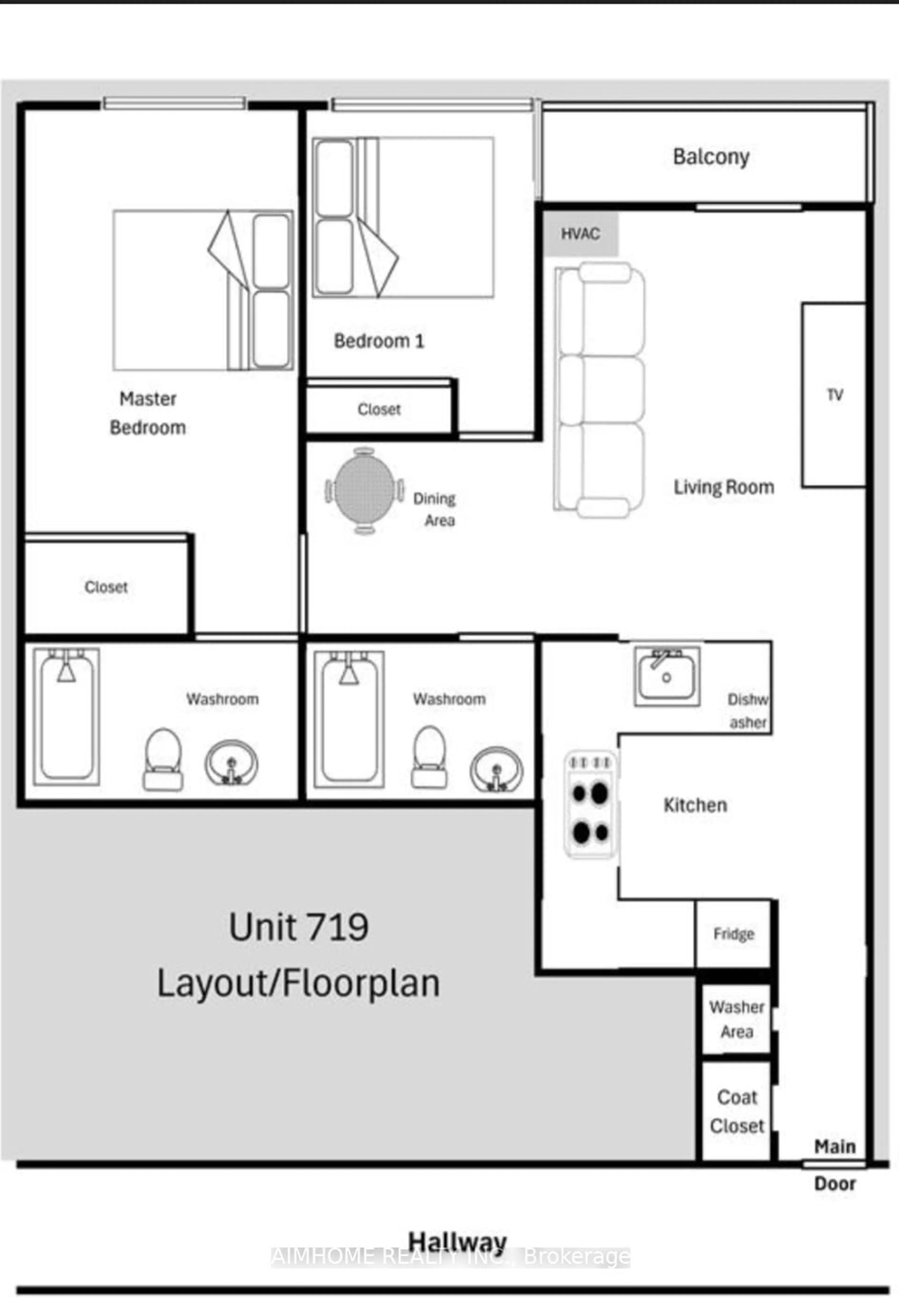 Floor plan for 231 Fort York Blvd #719, Toronto Ontario M5V 1B2