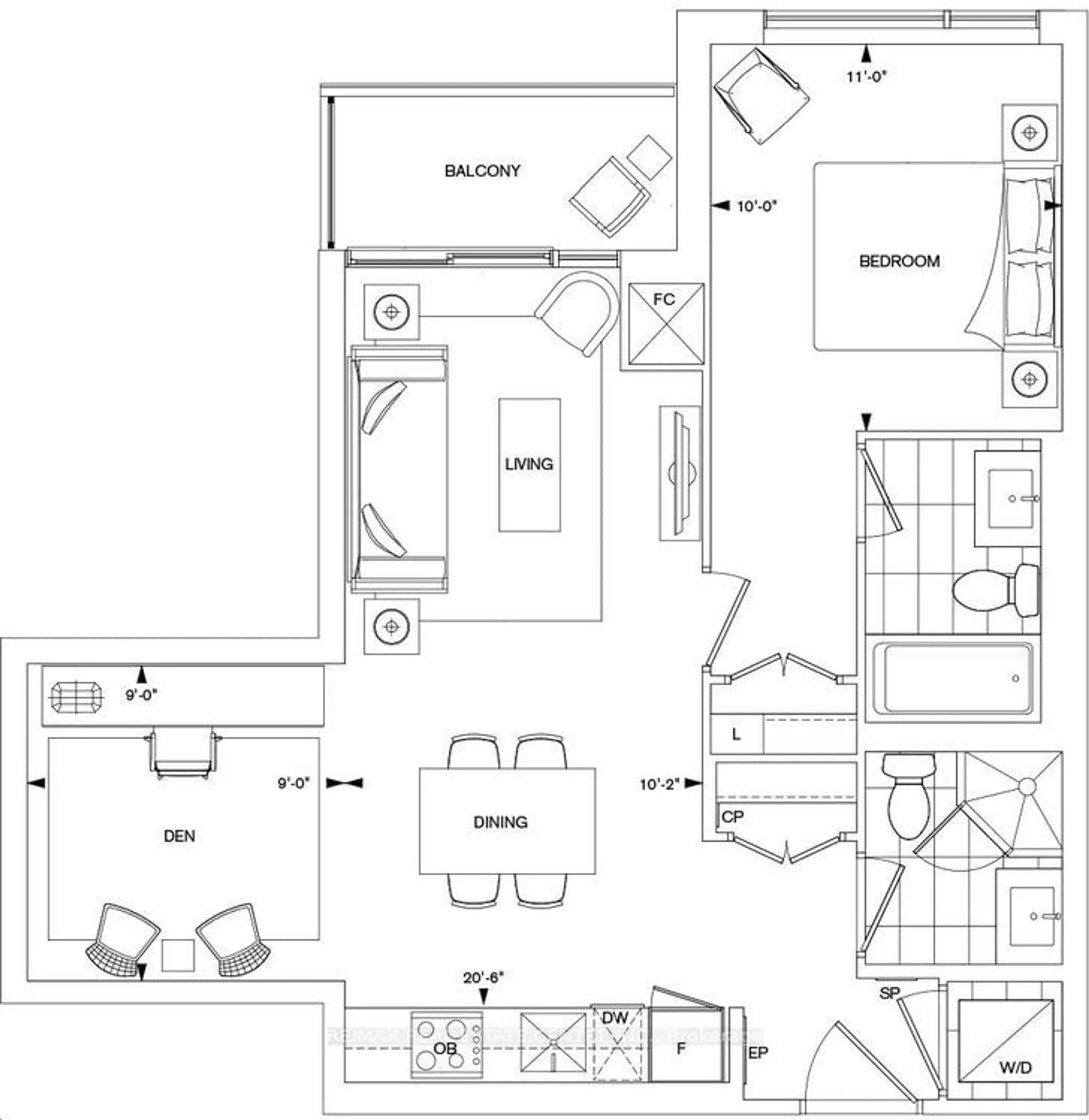 Floor plan for 280 Howland Ave #424, Toronto Ontario M5R 0C3
