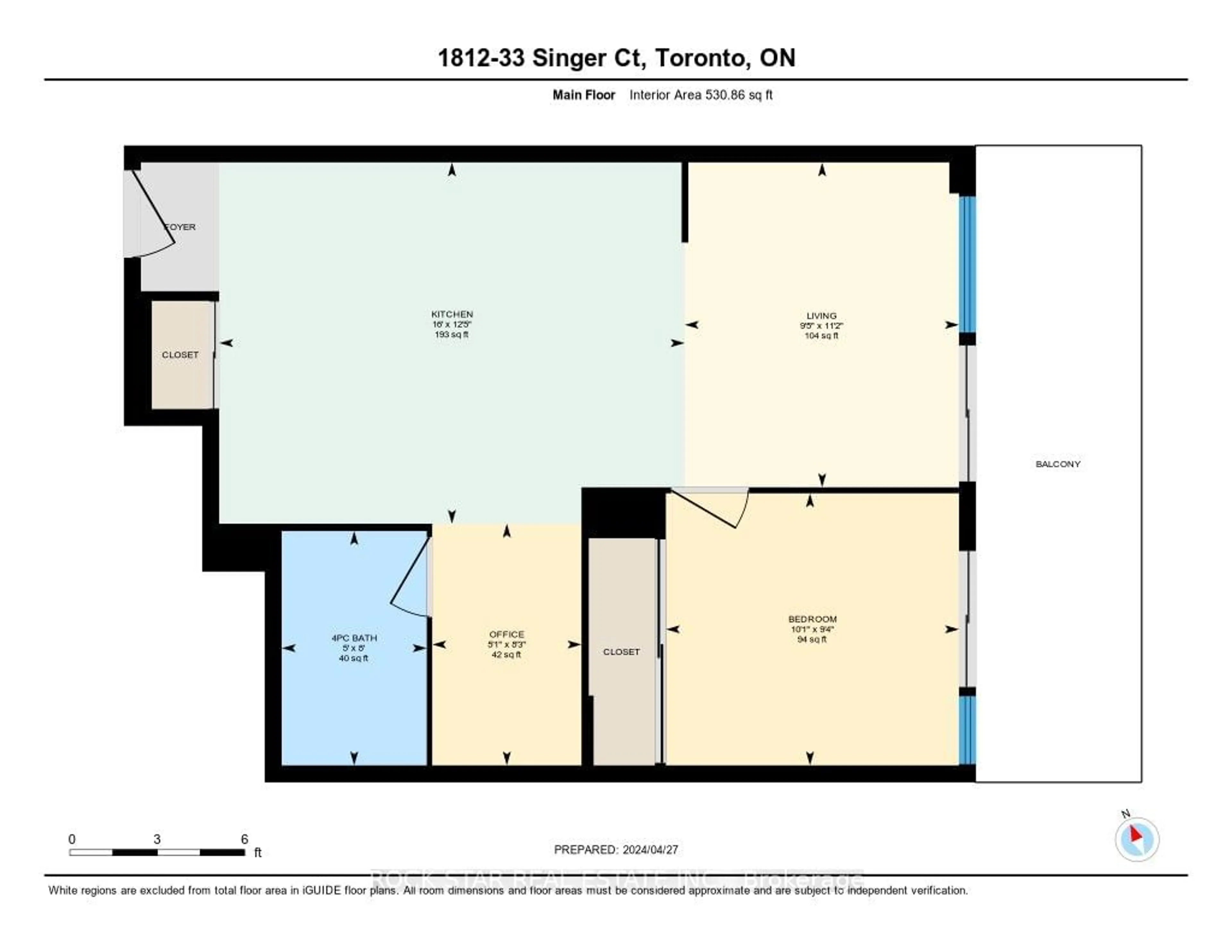 Floor plan for 33 Singer Crt #1812, Toronto Ontario M2K 0B4