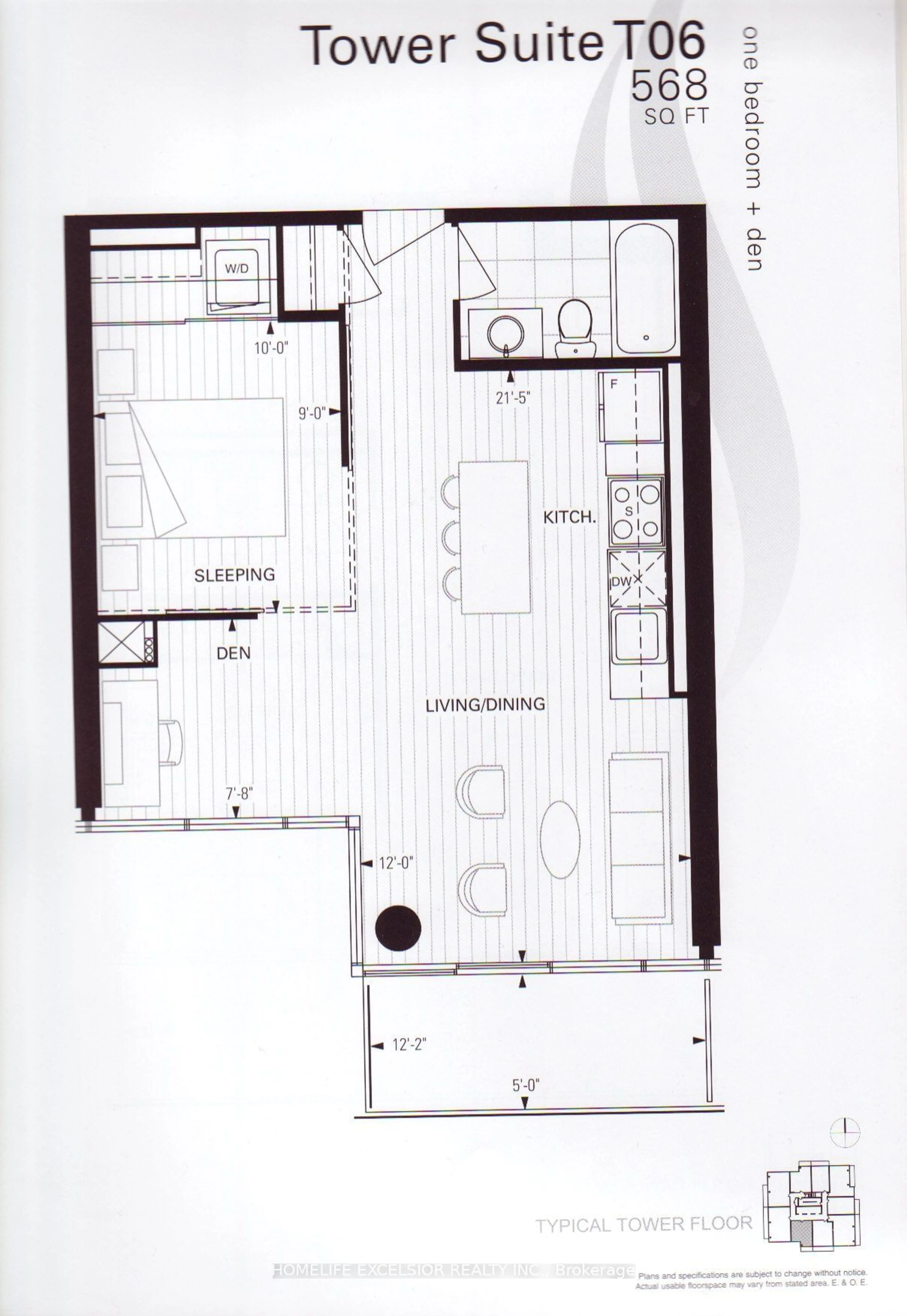Floor plan for 33 Mill St #1506, Toronto Ontario M5A 3R3