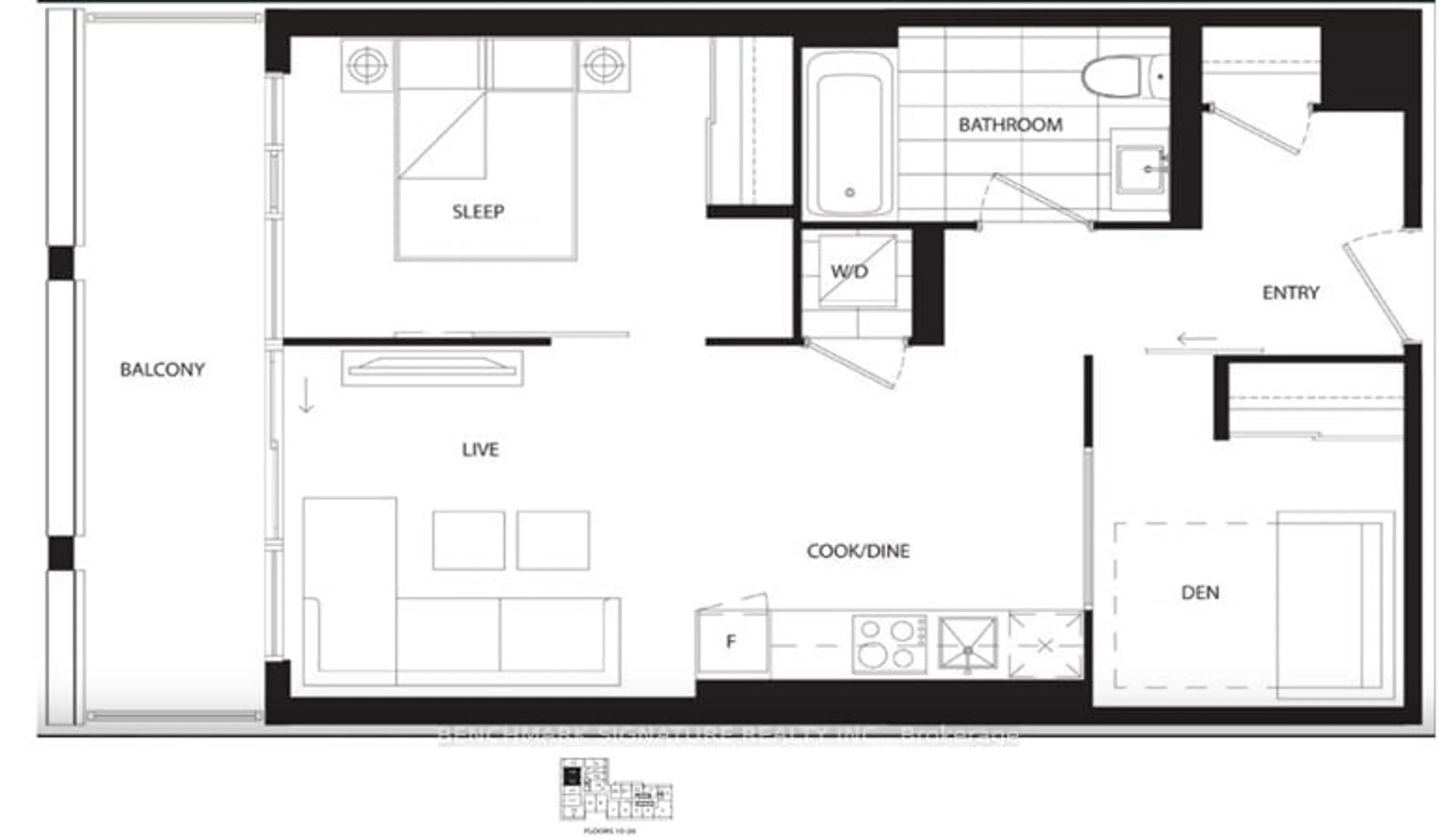 Floor plan for 20 Edward St #2513, Toronto Ontario M5G 0C5