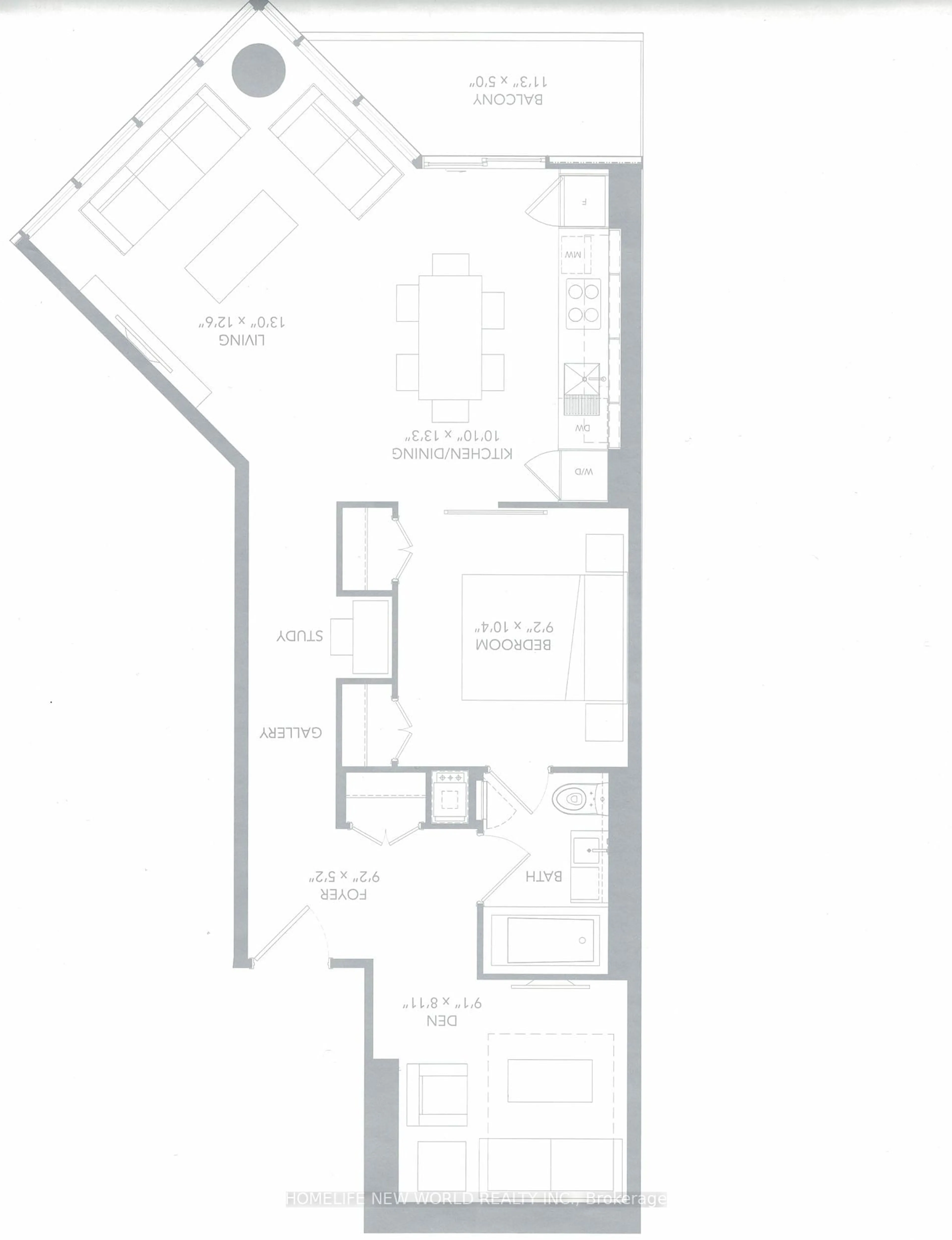 Floor plan for 45 CHARLES St #3915, Toronto Ontario M4Y 0B8