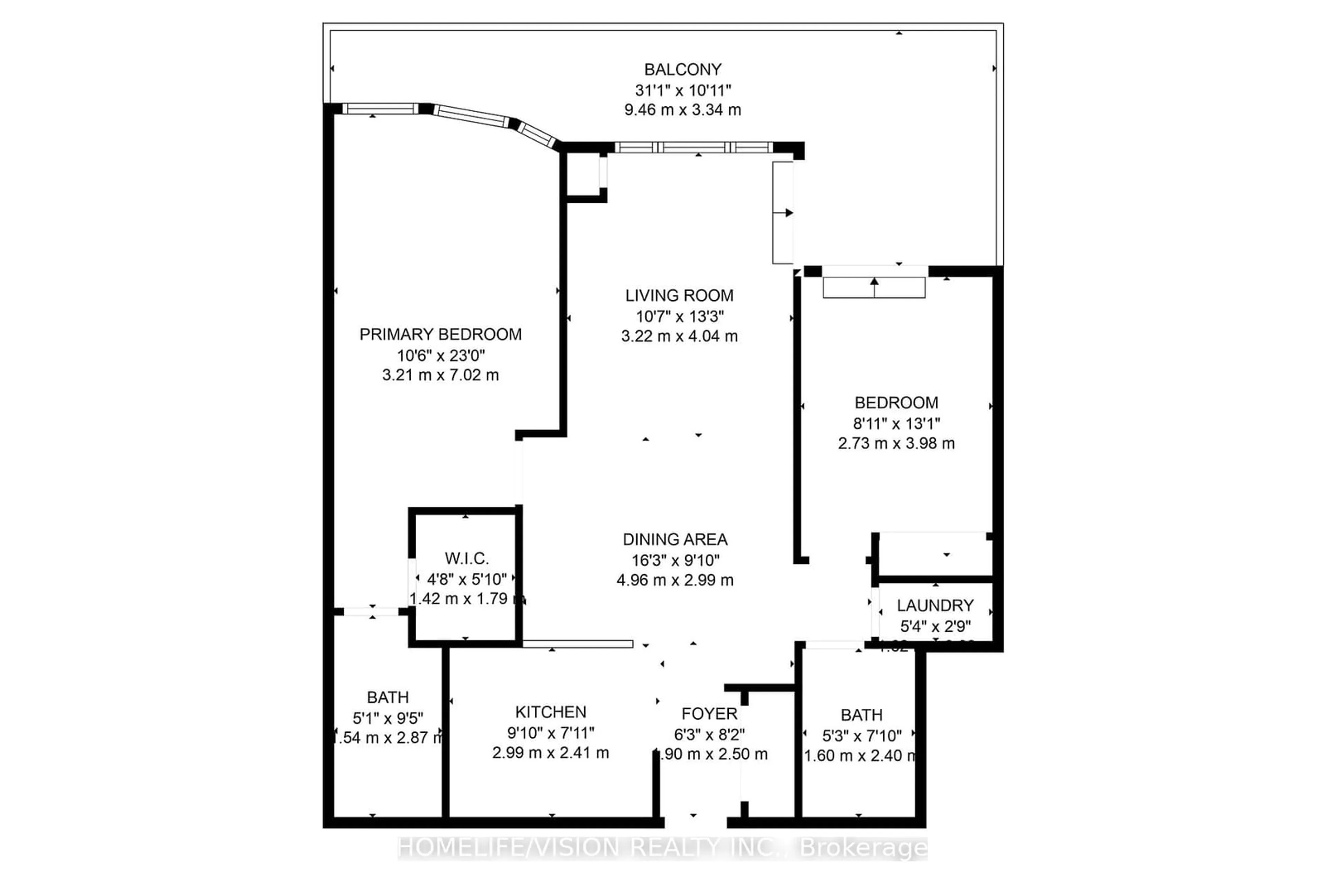 Floor plan for 260 Doris Ave #506, Toronto Ontario M2N 6X9