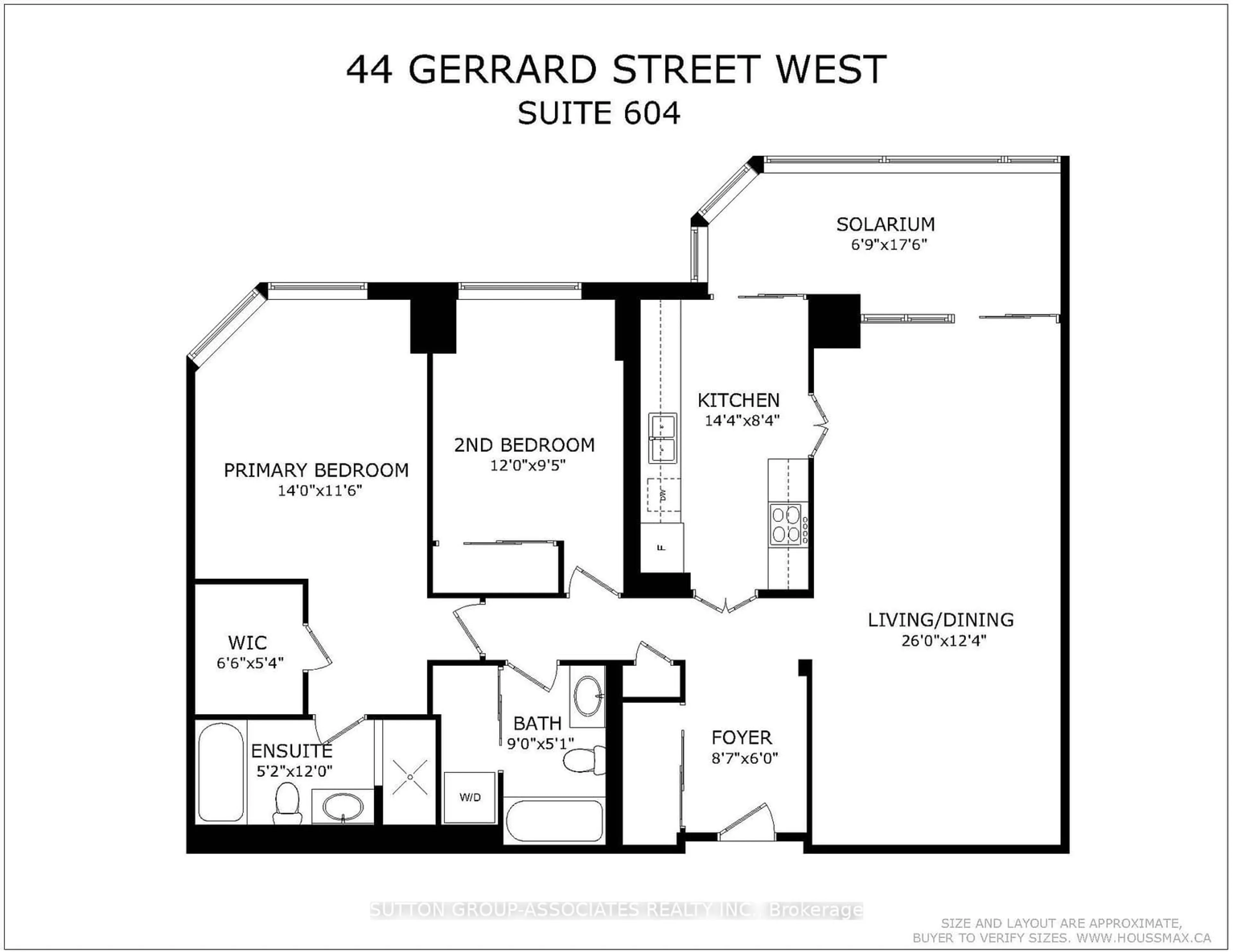 Floor plan for 44 Gerrard St #604, Toronto Ontario M5G 2K2