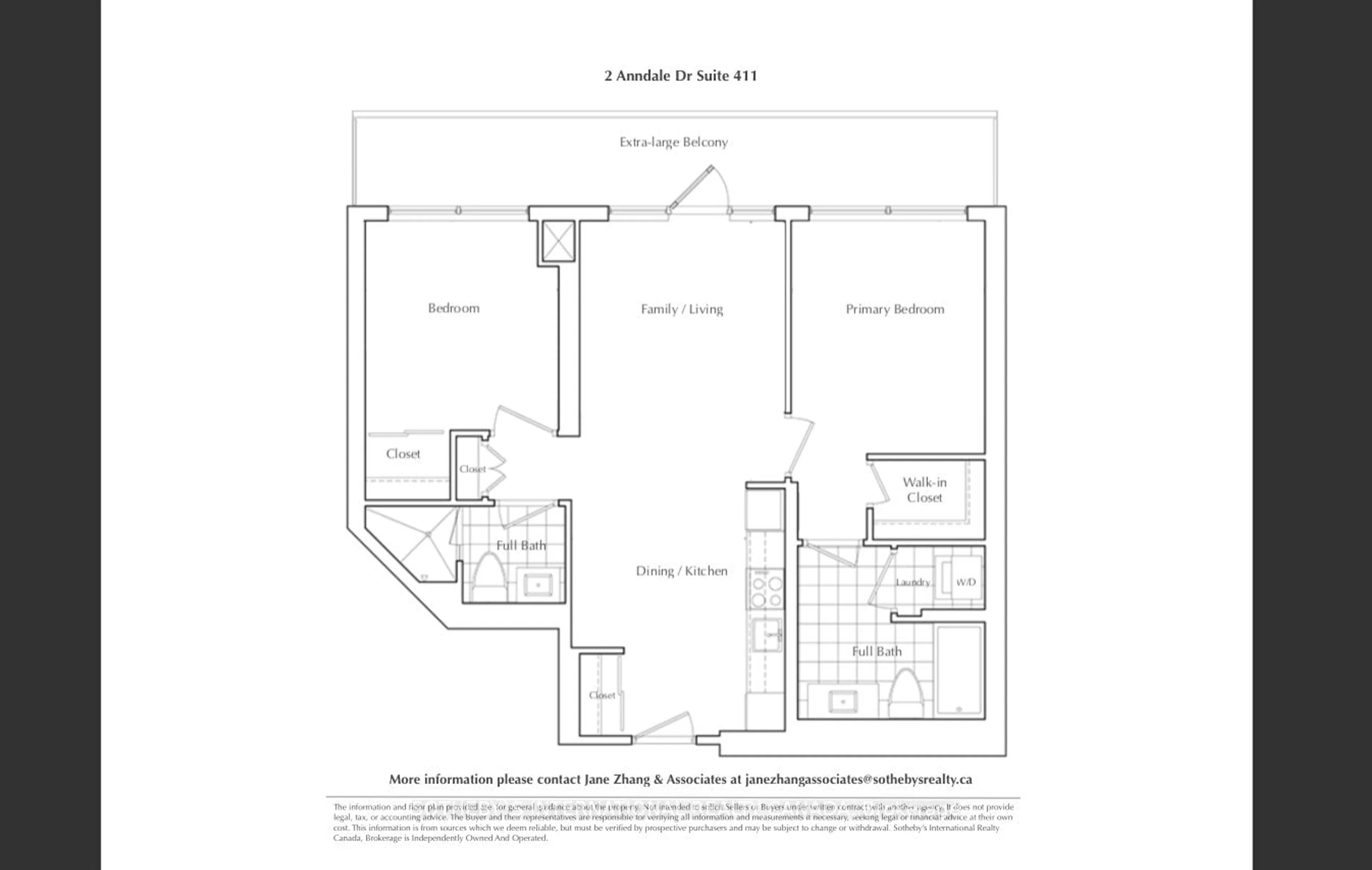 Floor plan for 2 Anndale Dr #411, Toronto Ontario M2N 2W8