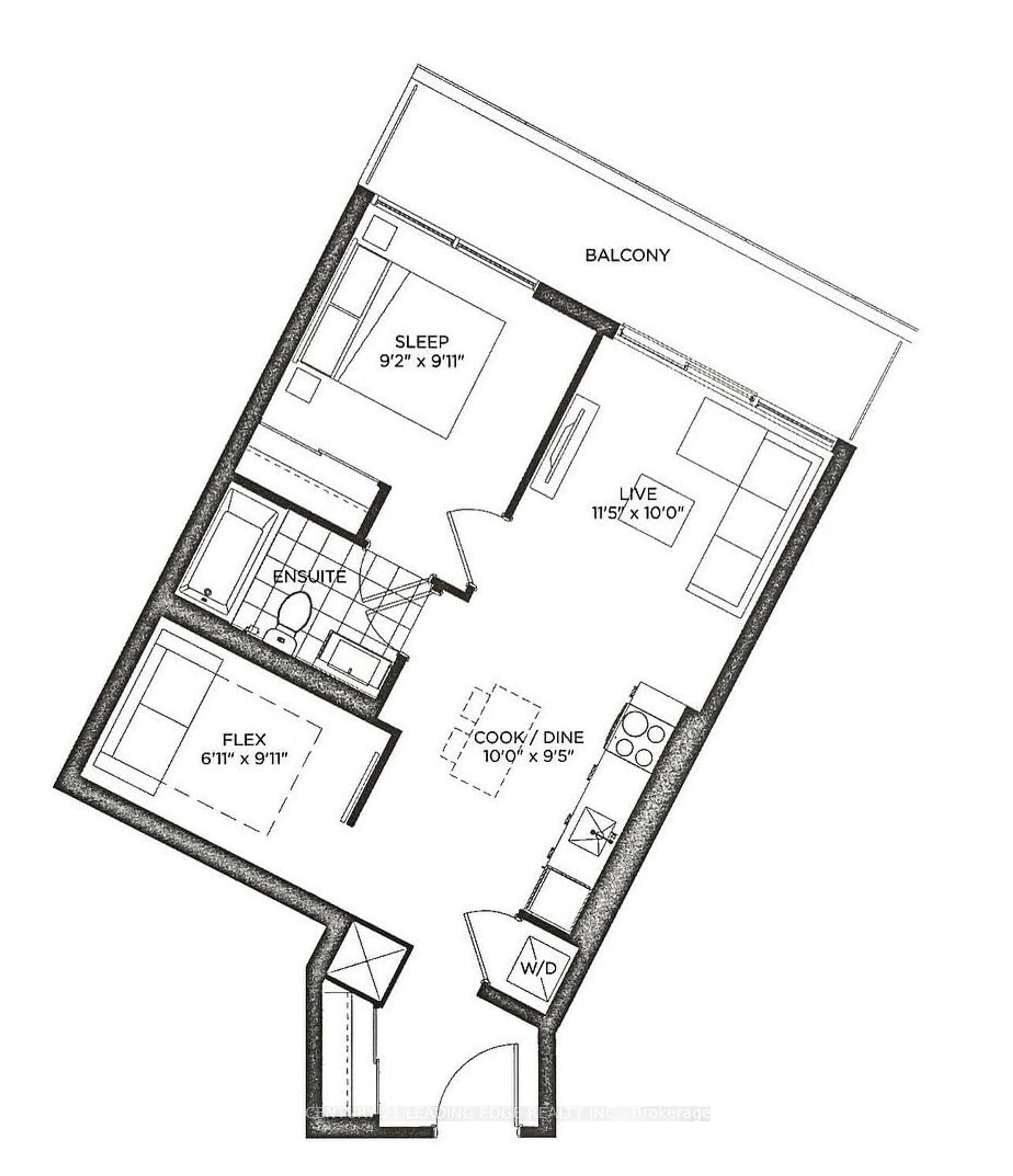 Floor plan for 135 East Liberty St #1107, Toronto Ontario M6K 3K4