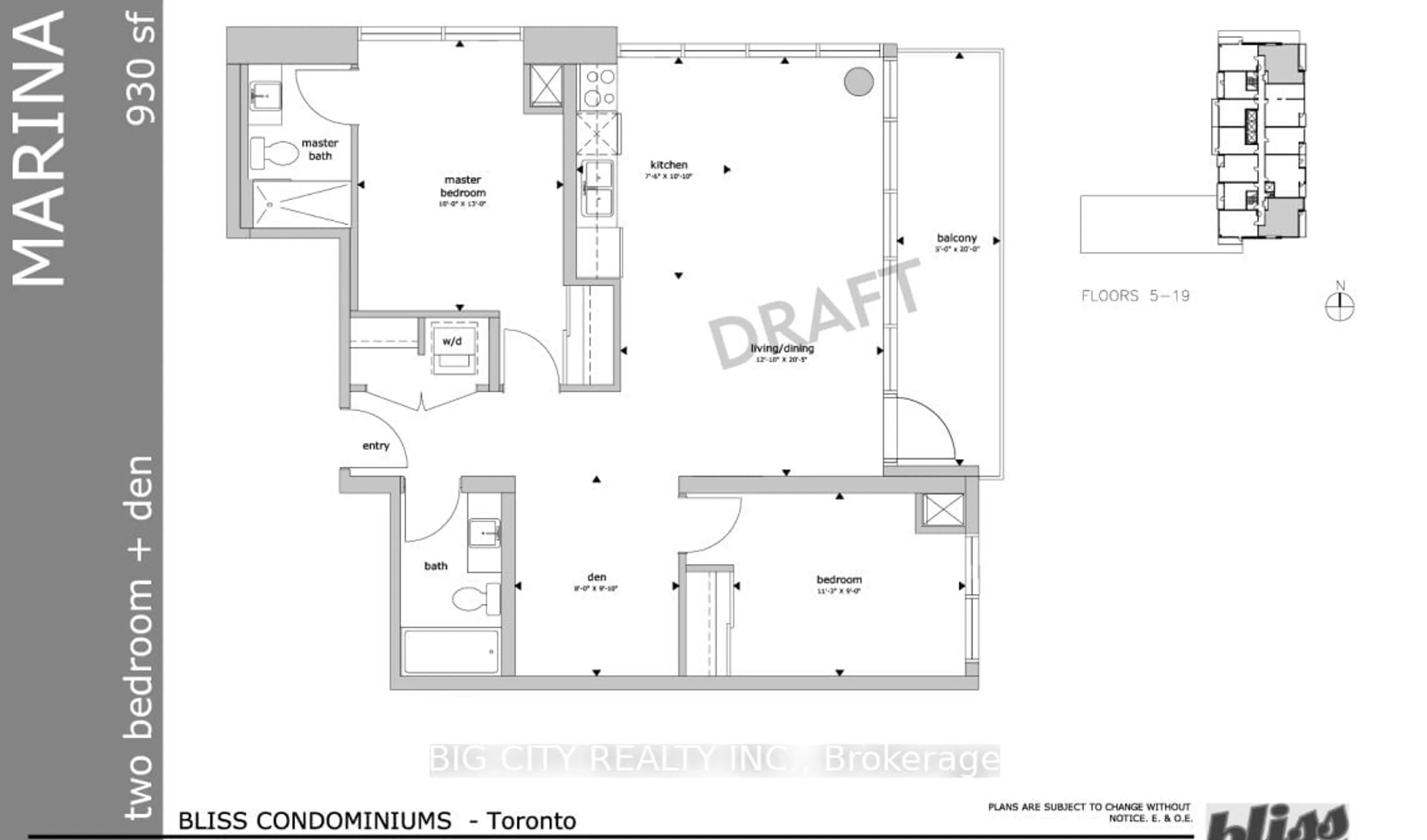 Floor plan for 55 East Liberty St #604, Toronto Ontario M6K 3P9