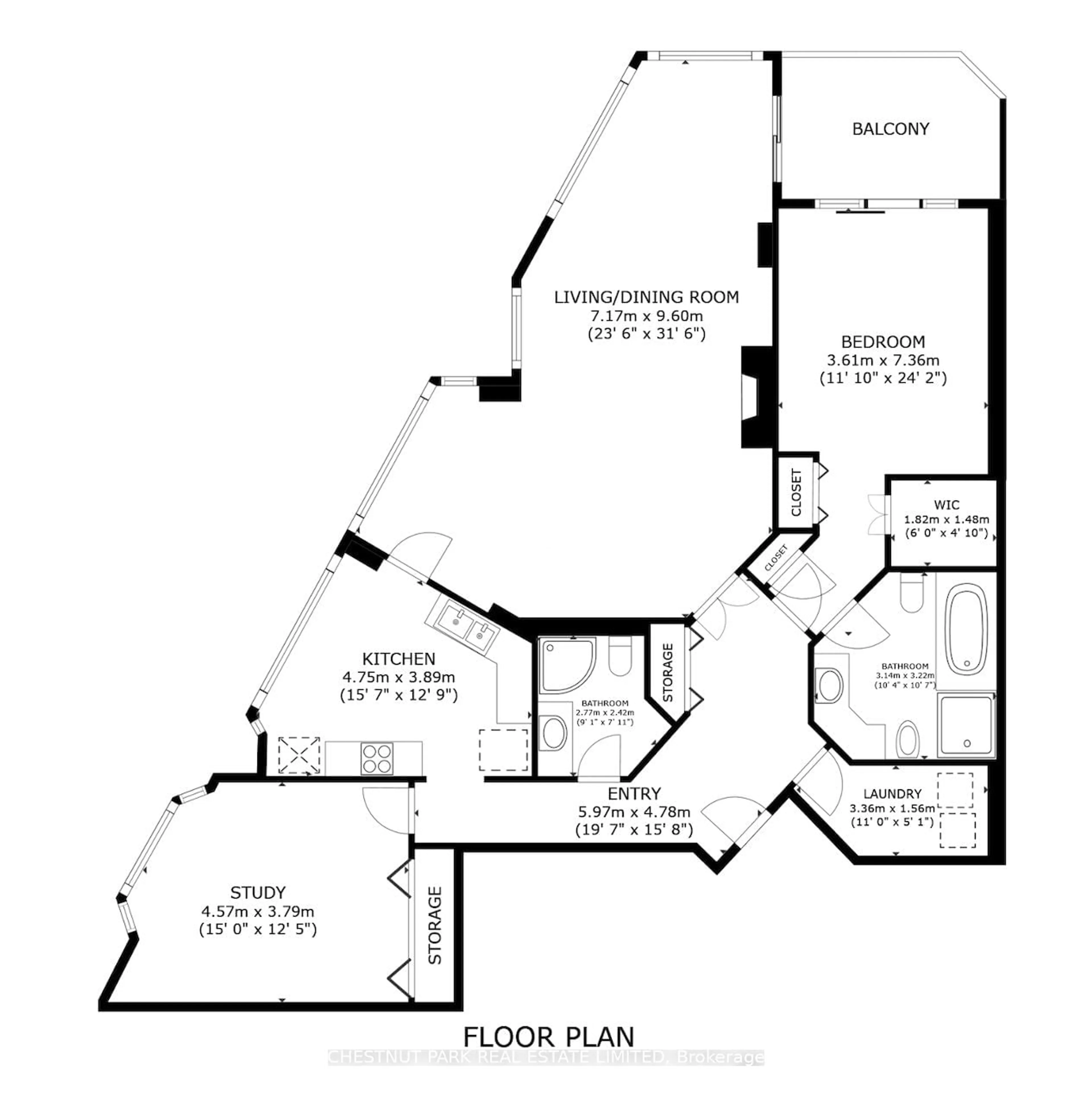 Floor plan for 3800 Yonge St #505, Toronto Ontario M4N 3P7