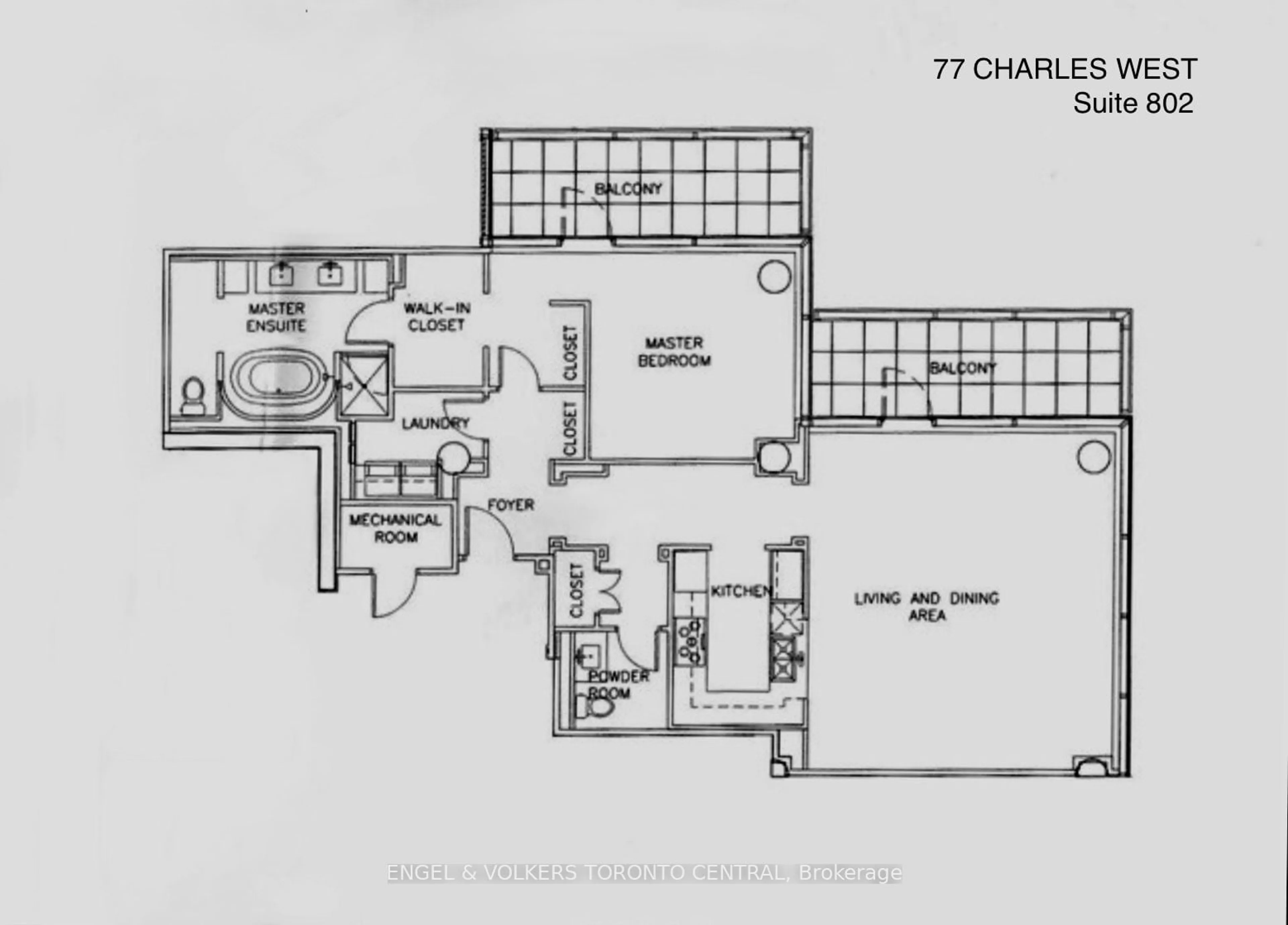 Floor plan for 77 Charles St #802, Toronto Ontario M5S 0B2