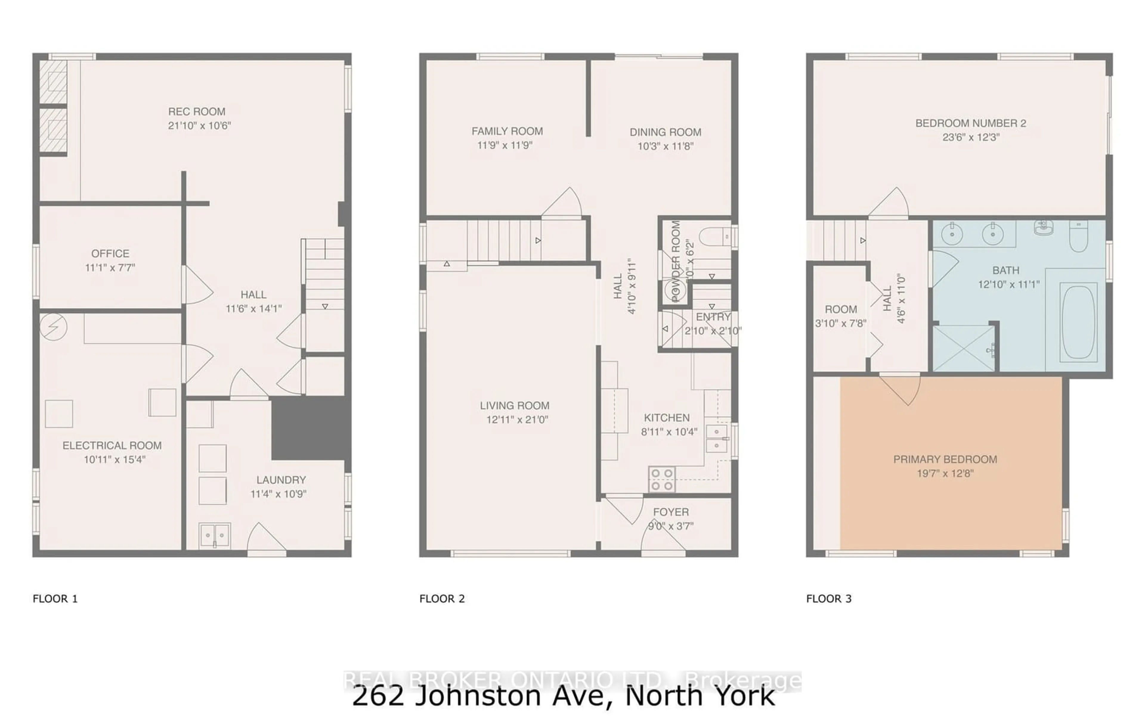Floor plan for 261 Johnston Ave, Toronto Ontario M2N 1H5