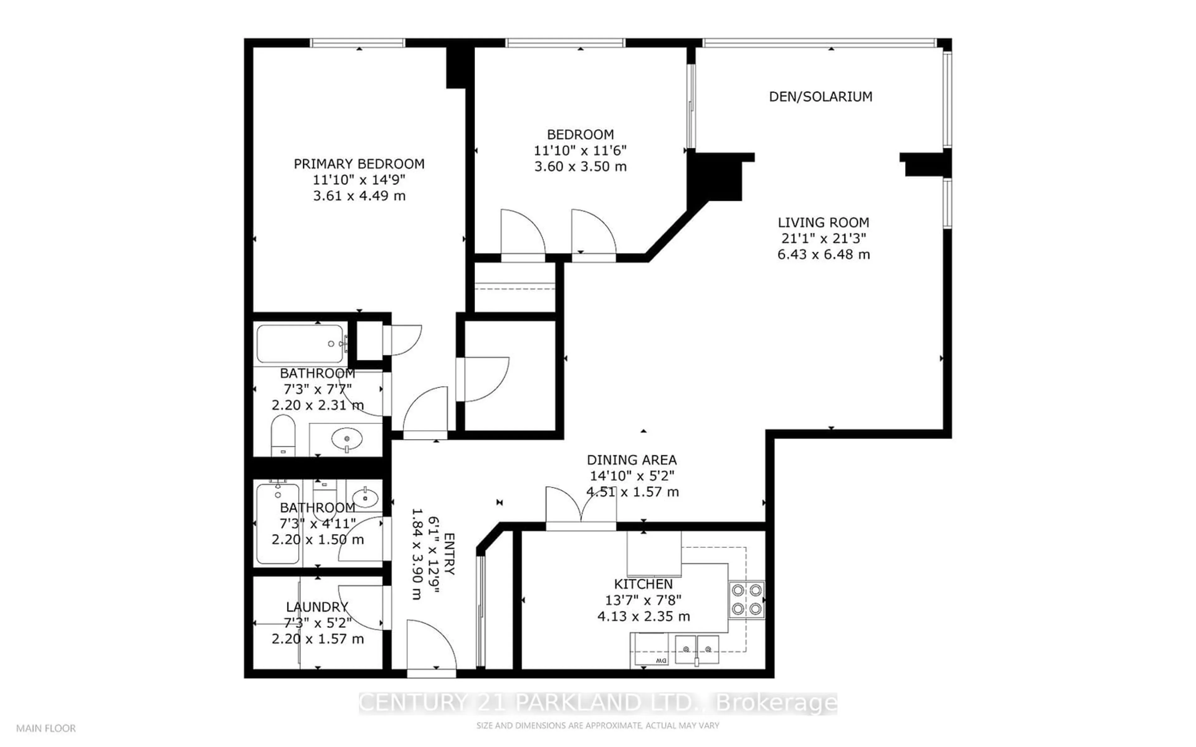 Floor plan for 215 Wynford Dr #1805, Toronto Ontario M3C 3P5