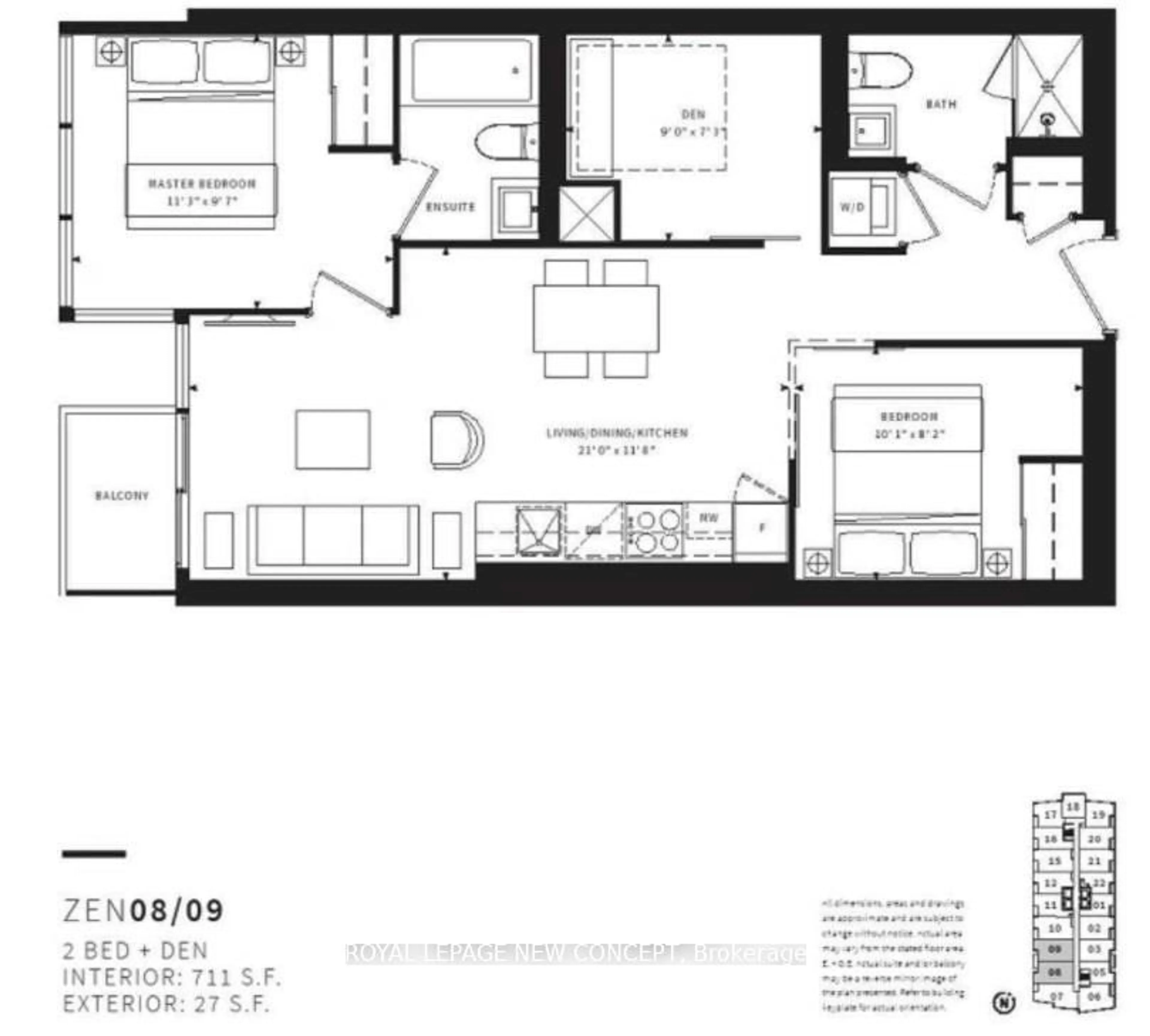 Floor plan for 19 Western Battery Rd #1510, Toronto Ontario M6K 0E3