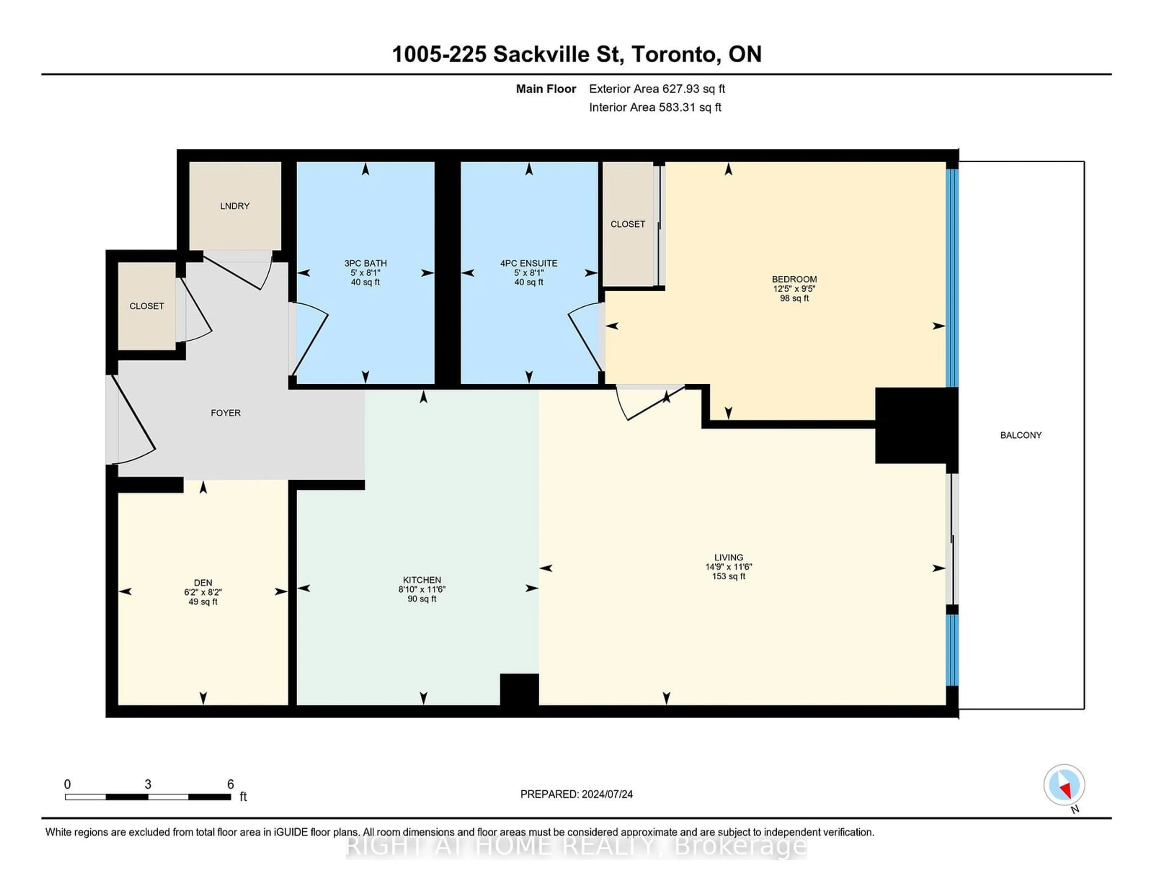 Floor plan for 225 Sackville St #1005, Toronto Ontario M5A 0B9