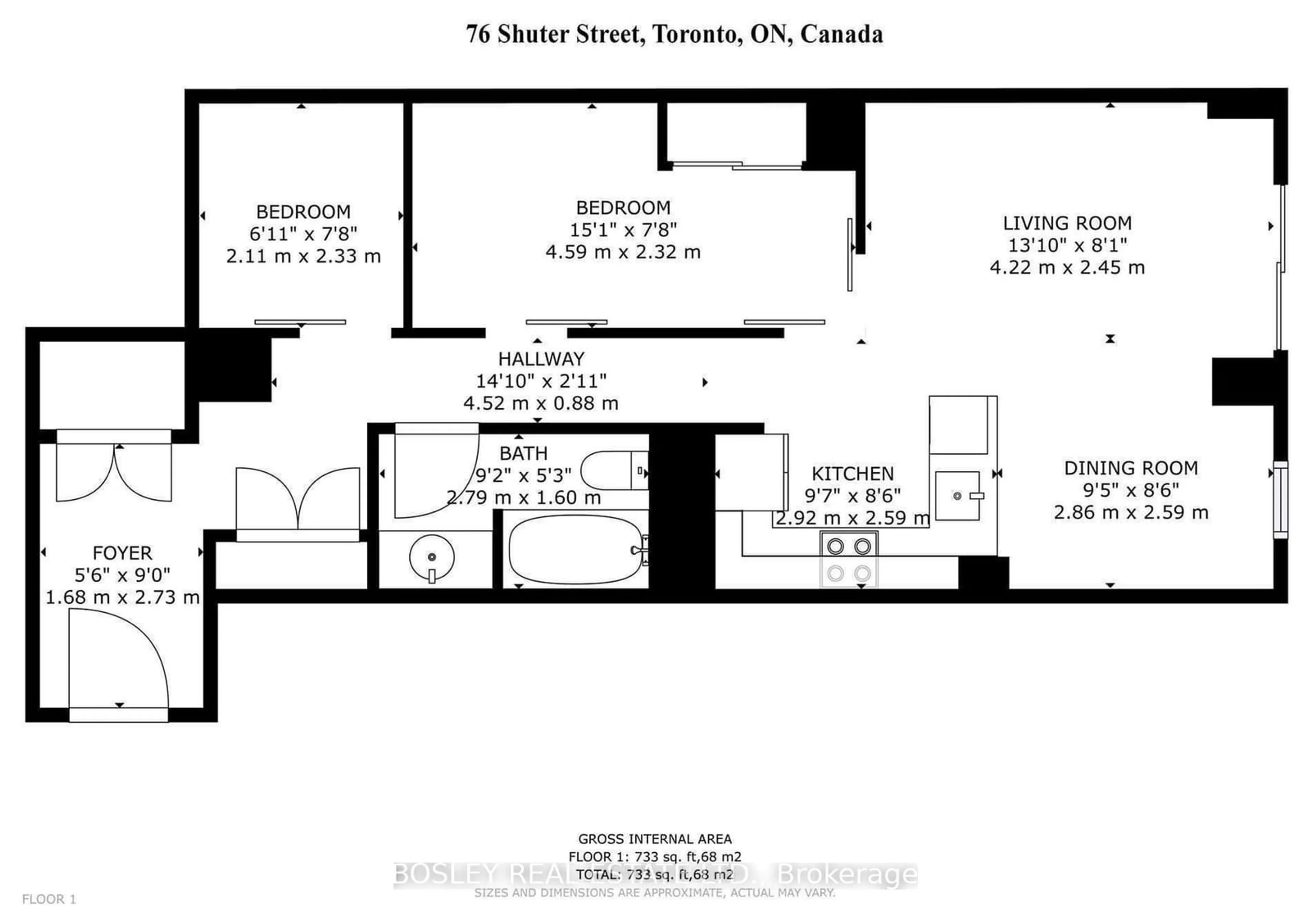 Floor plan for 76 Shuter St #201, Toronto Ontario M5B 1B4