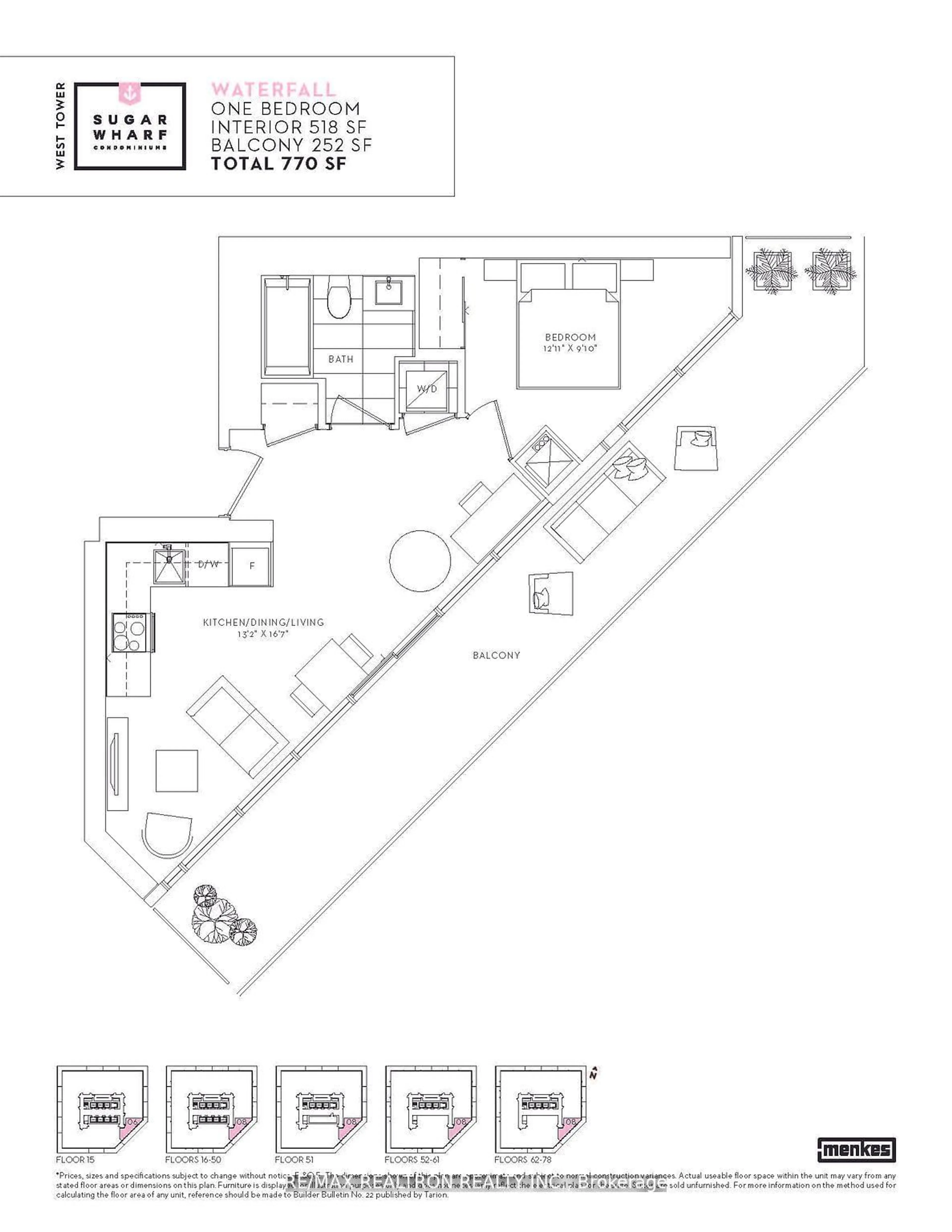 Floor plan for 55 Cooper St #7608, Toronto Ontario M5E 0G1