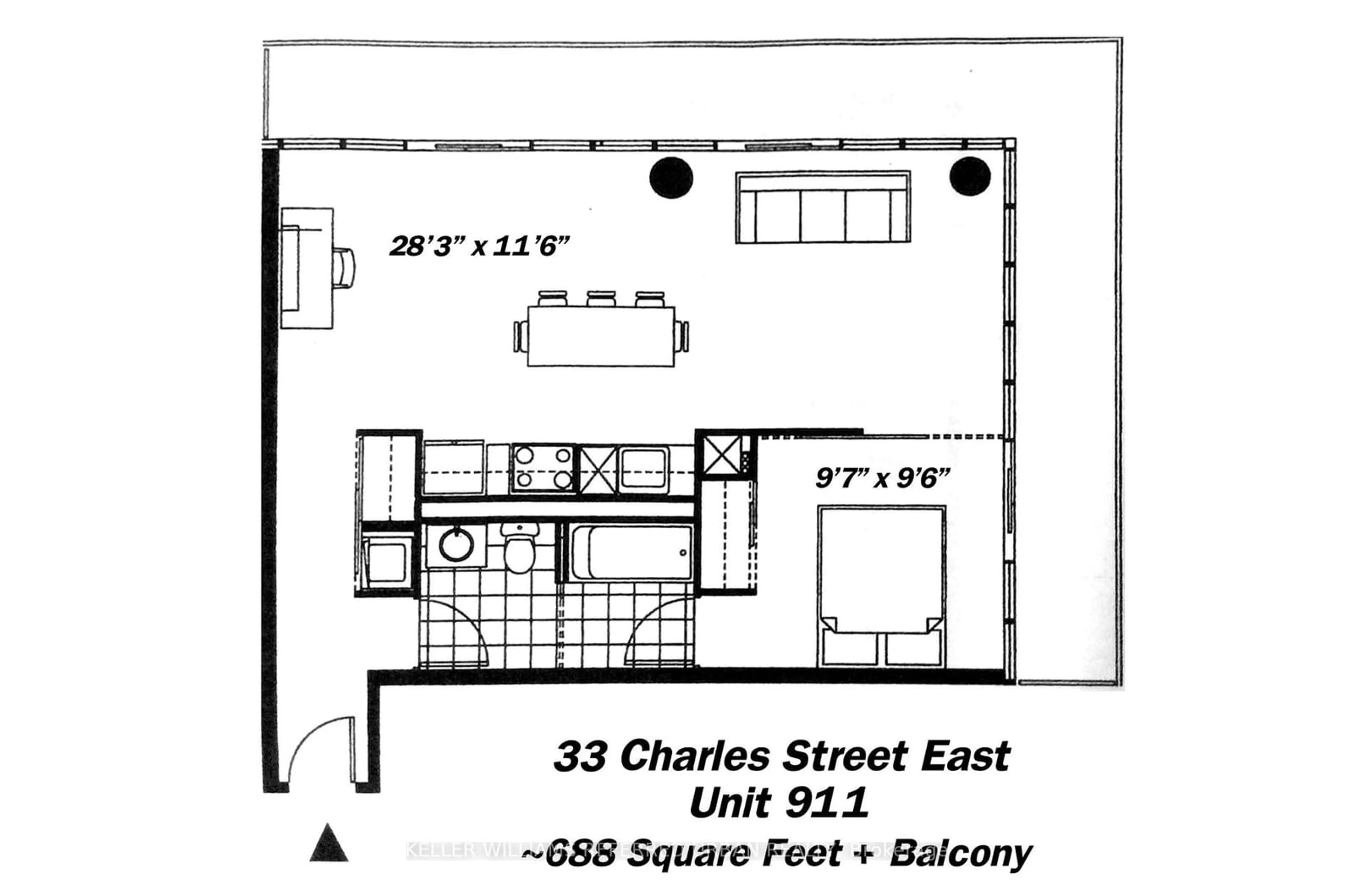 Floor plan for 33 Charles St #911, Toronto Ontario M4Y 0A2