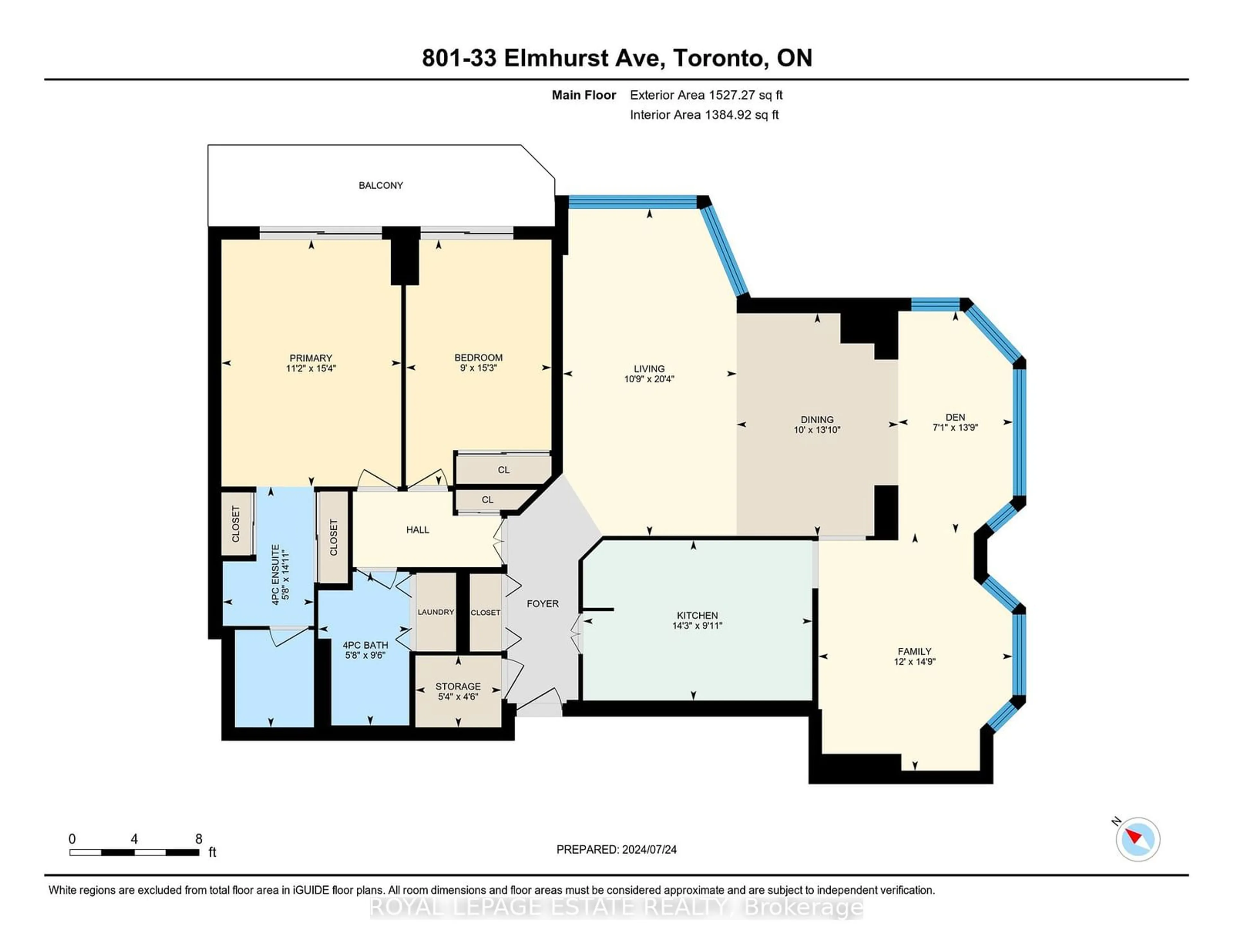Floor plan for 33 Elmhurst Ave #801, Toronto Ontario M2N 6G8
