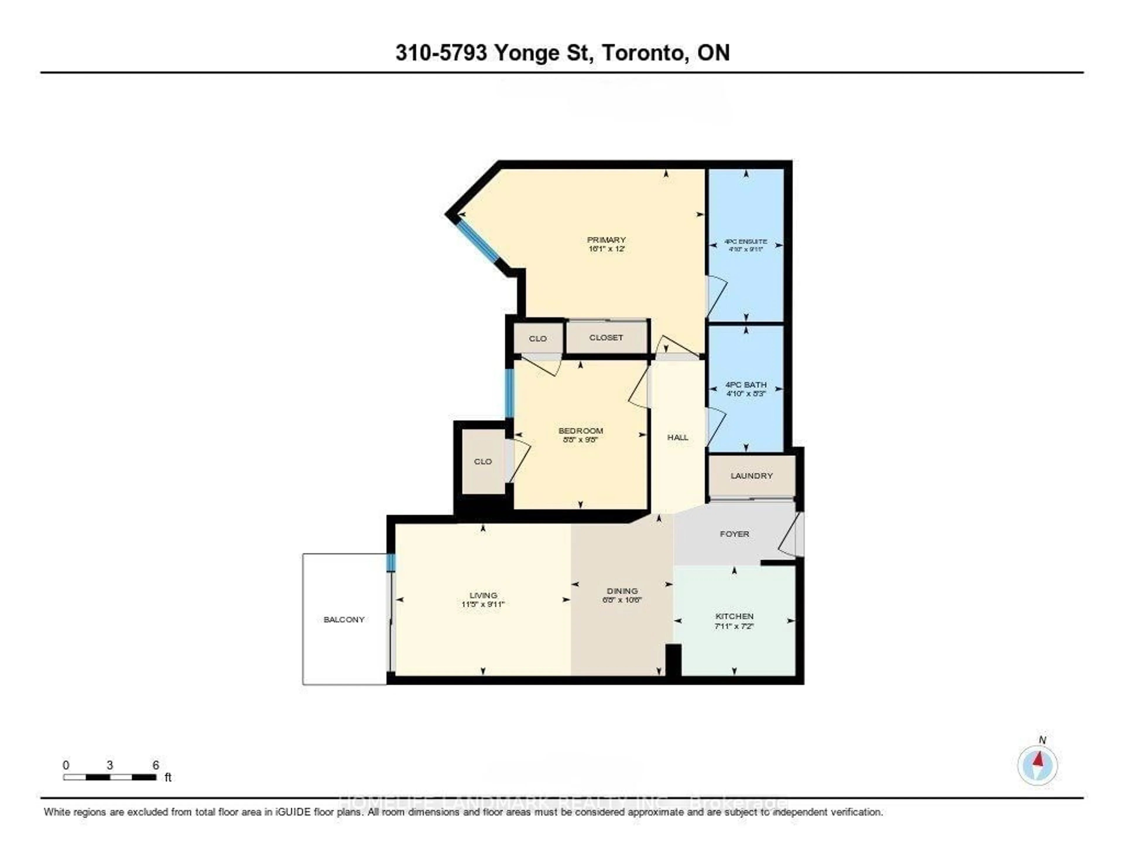 Floor plan for 5793 Yonge St #310, Toronto Ontario M3M 0A9