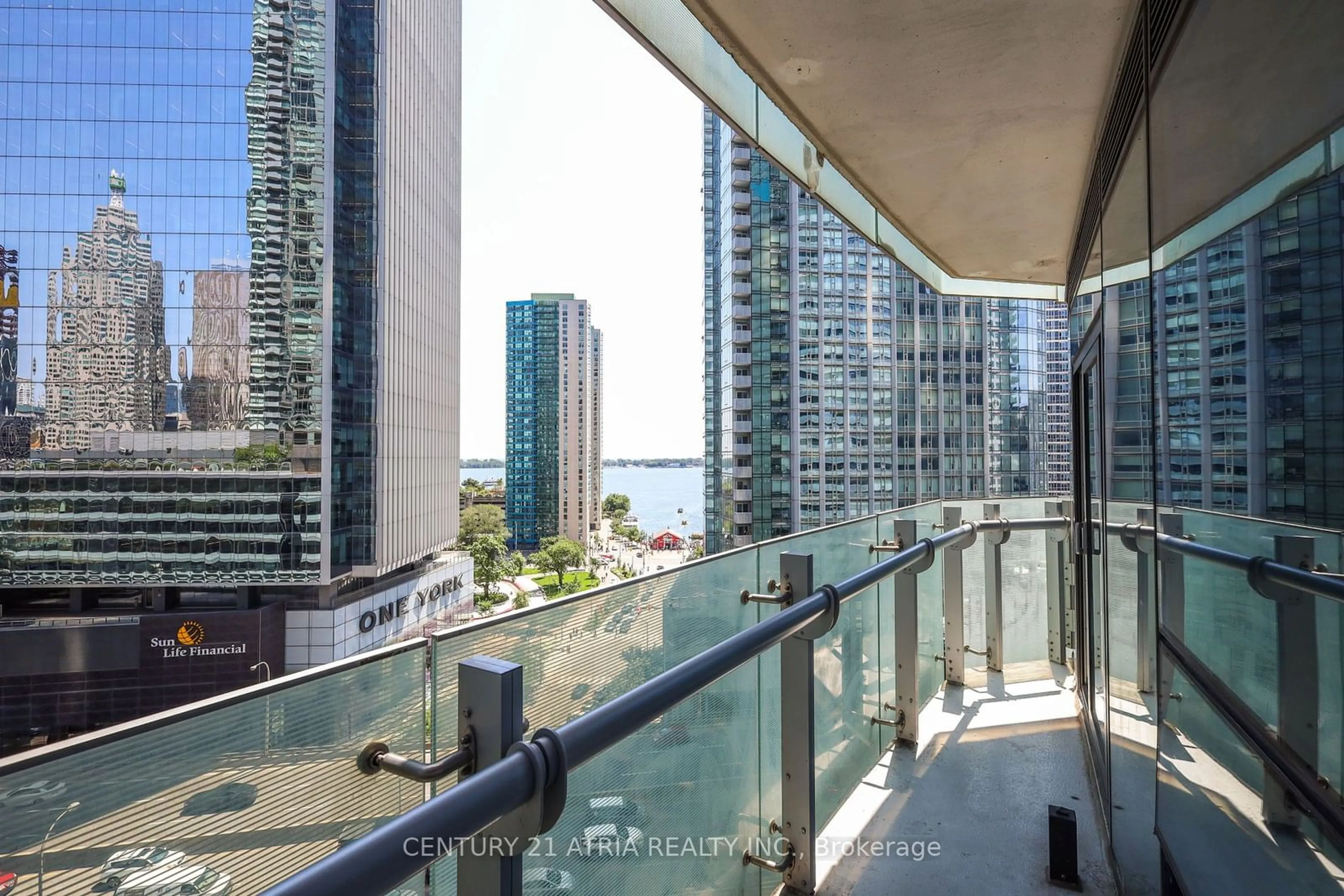 Balcony in the apartment for 14 York St #1002, Toronto Ontario M5J 0B1