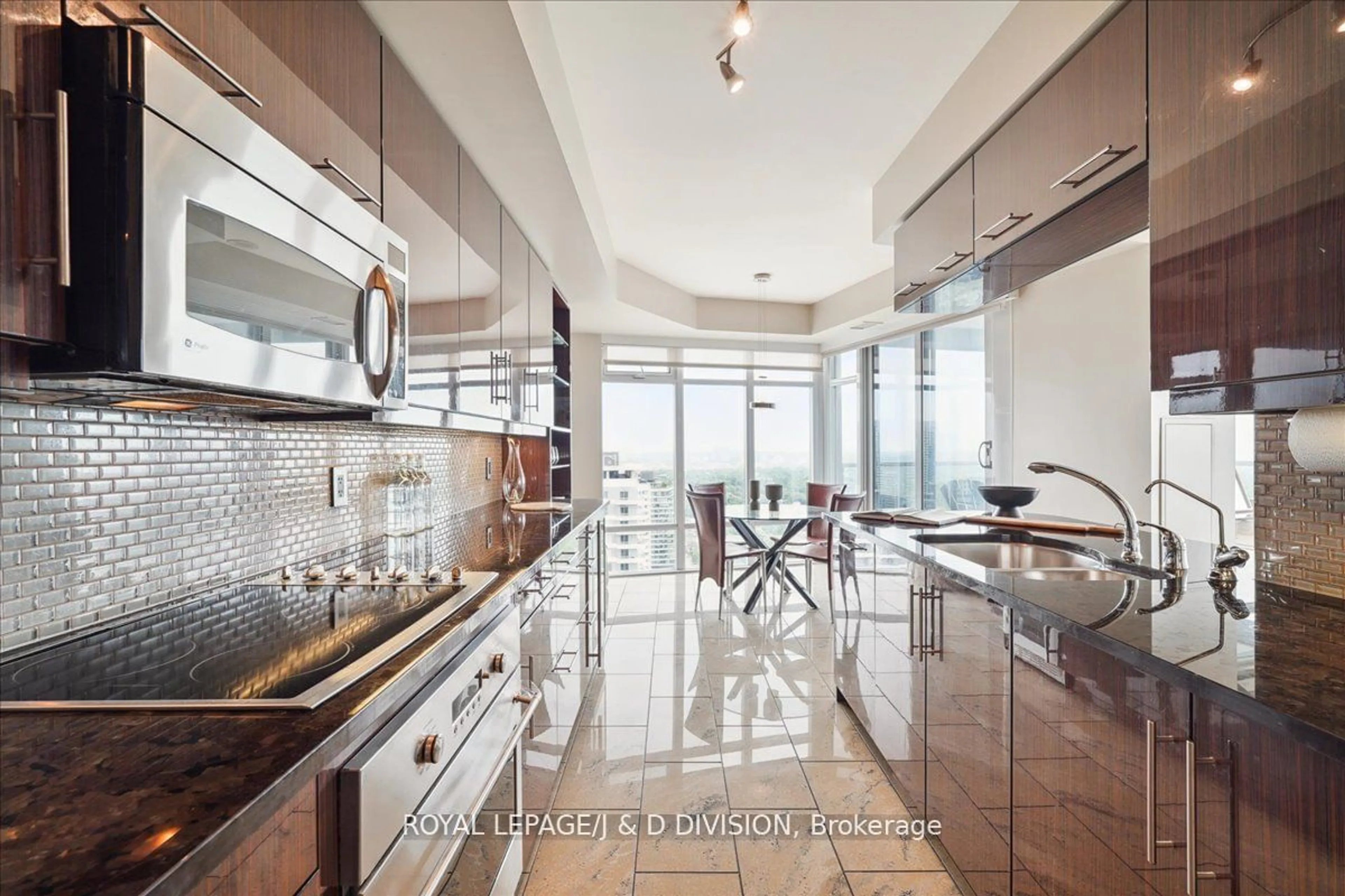 Contemporary kitchen, ceramic floors for 2181 Yonge St #3402, Toronto Ontario M4S 3H7