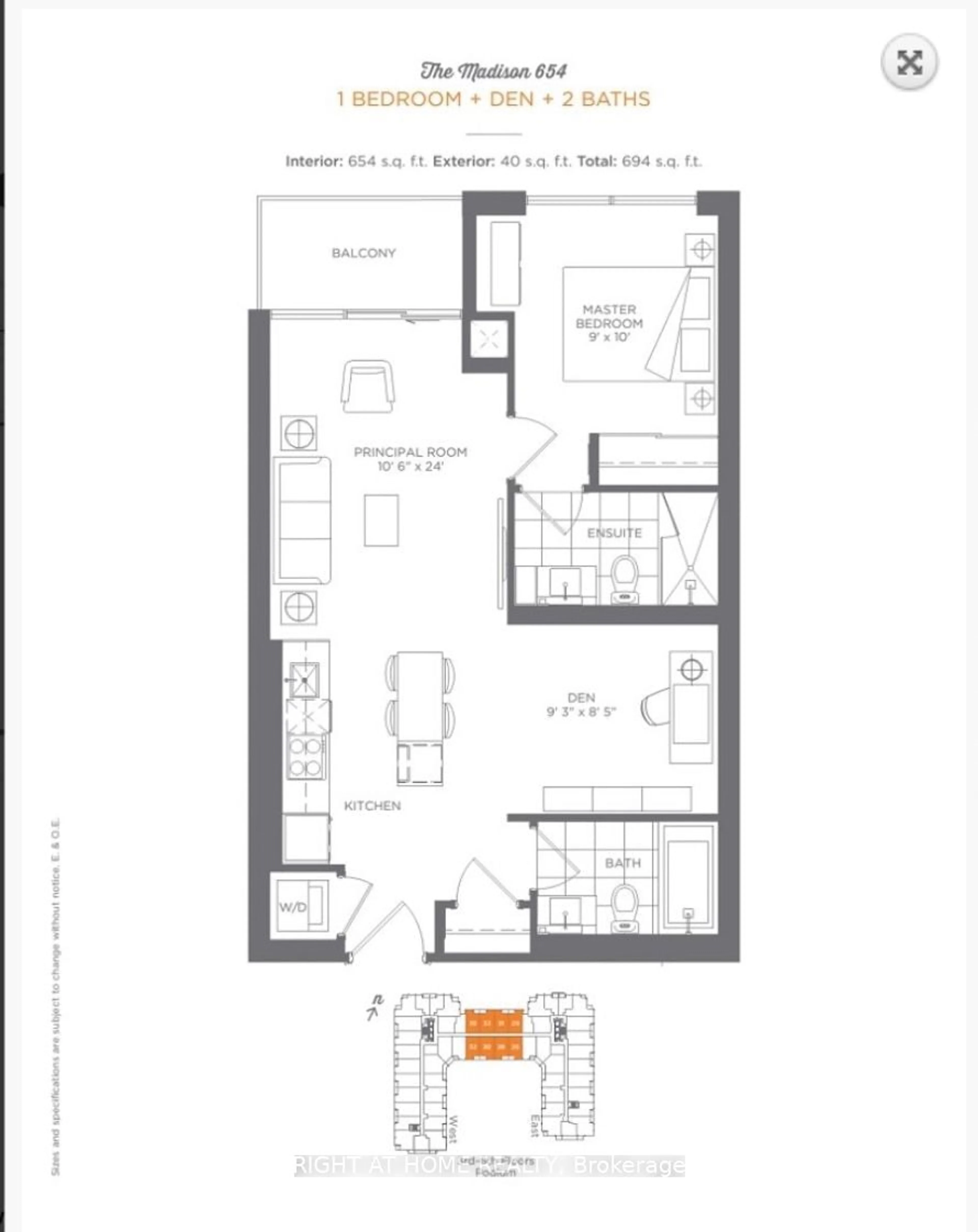 Floor plan for 31 Tippett Rd #535, Toronto Ontario M3H 0C8