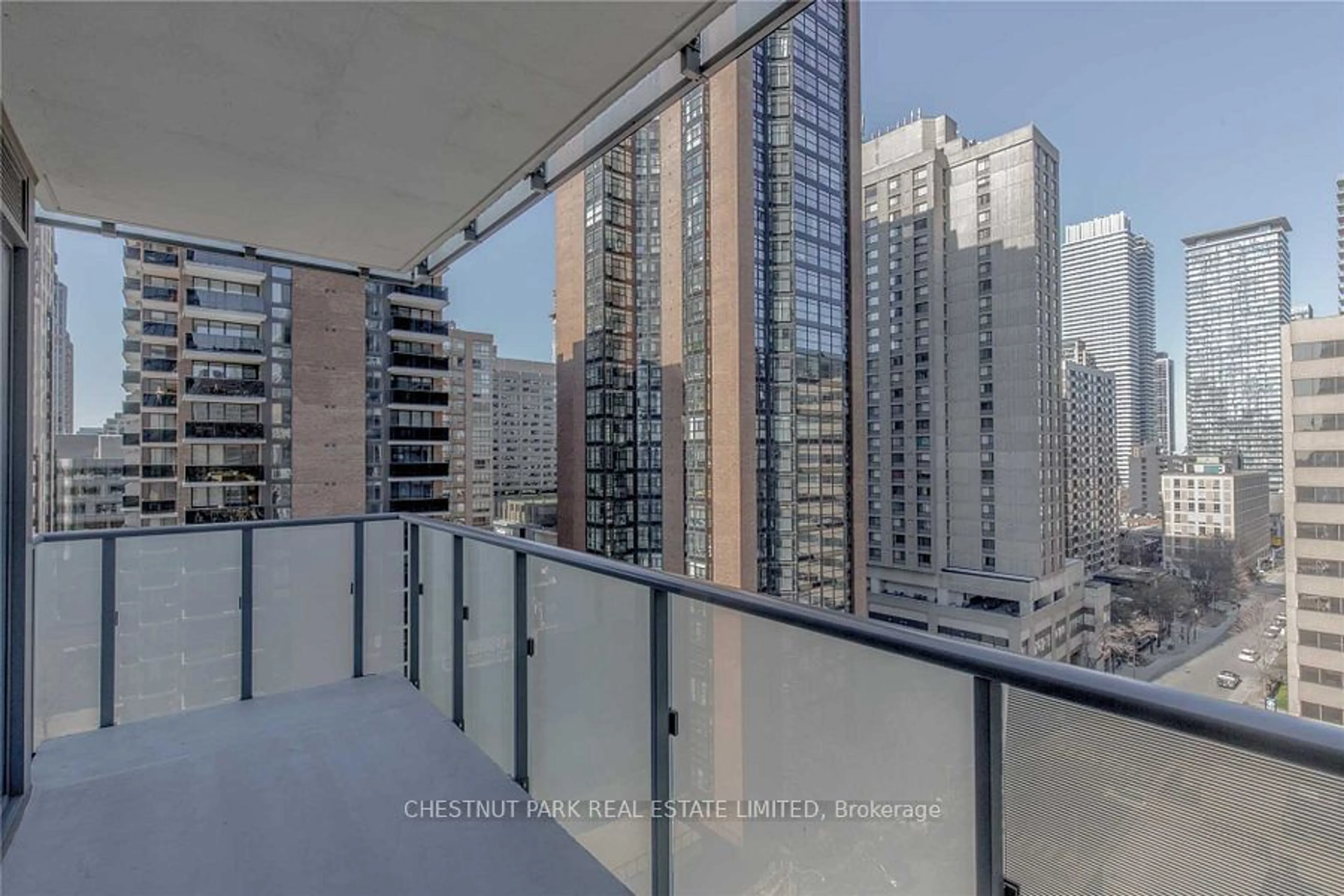 Balcony in the apartment for 65 St Mary St #1109, Toronto Ontario M5S 0A6