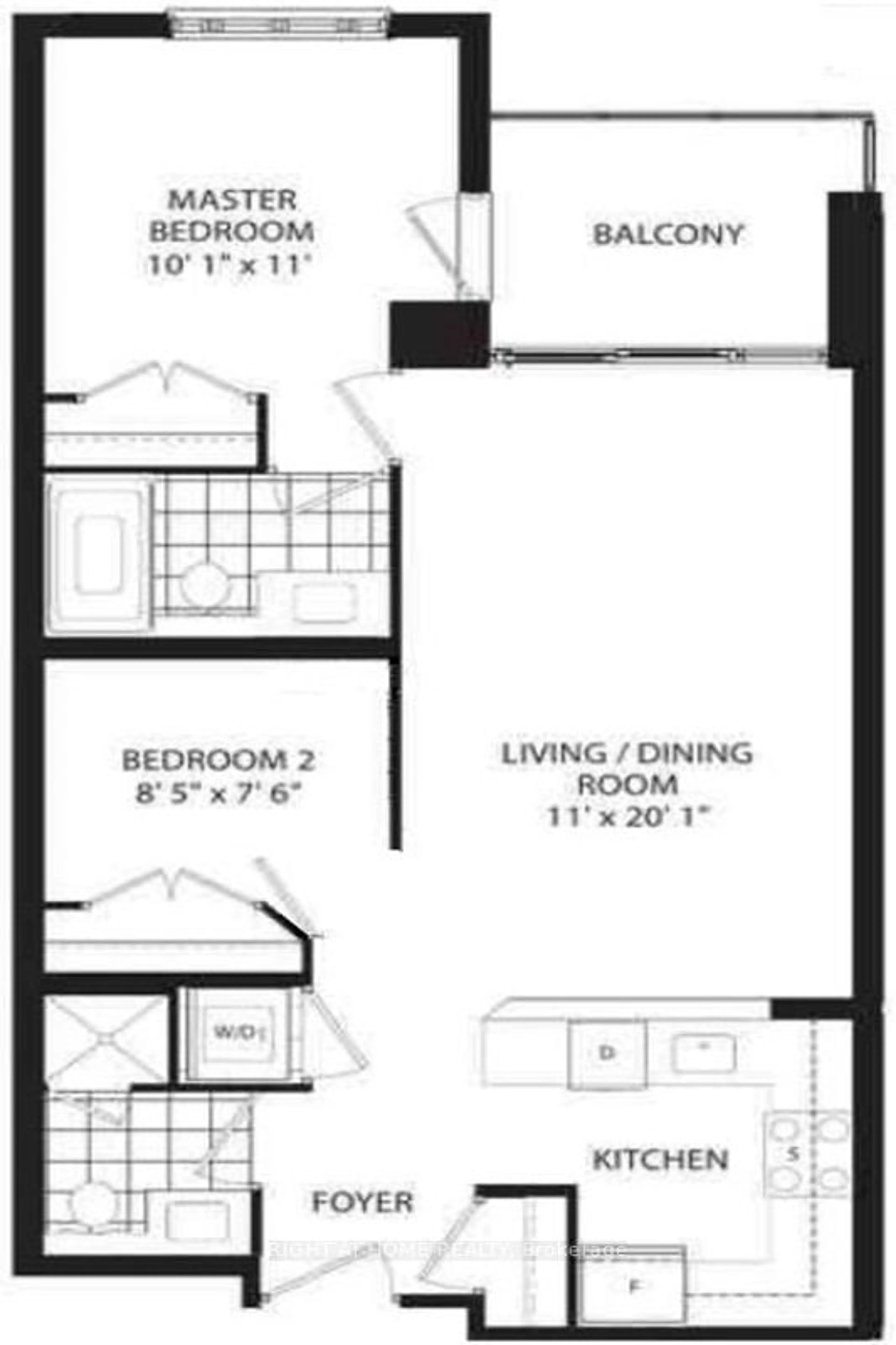 Floor plan for 125 Western Battery Rd #809, Toronto Ontario M6K 3R8