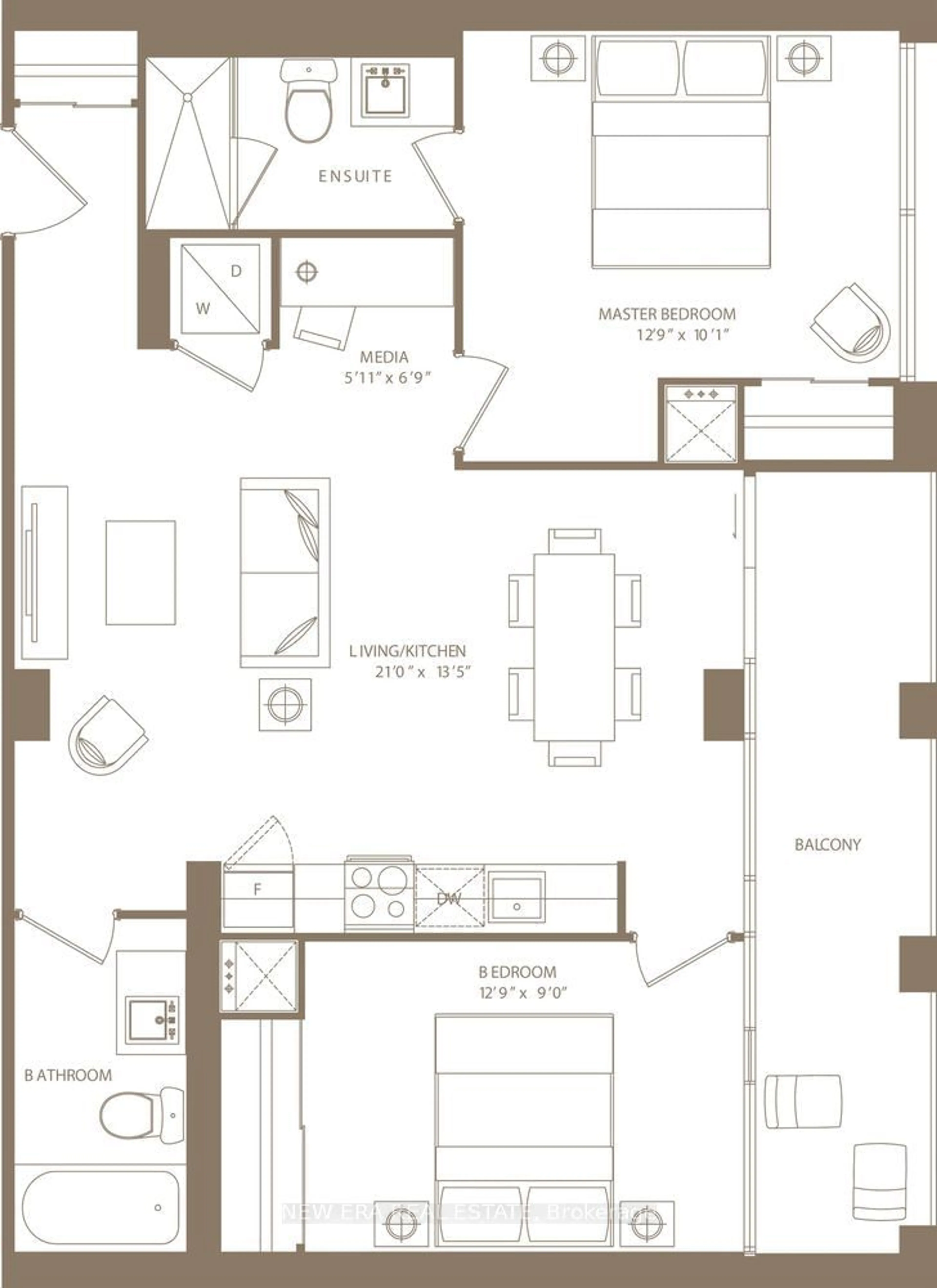 Floor plan for 455 Front St #417, Toronto Ontario M5A 0G2