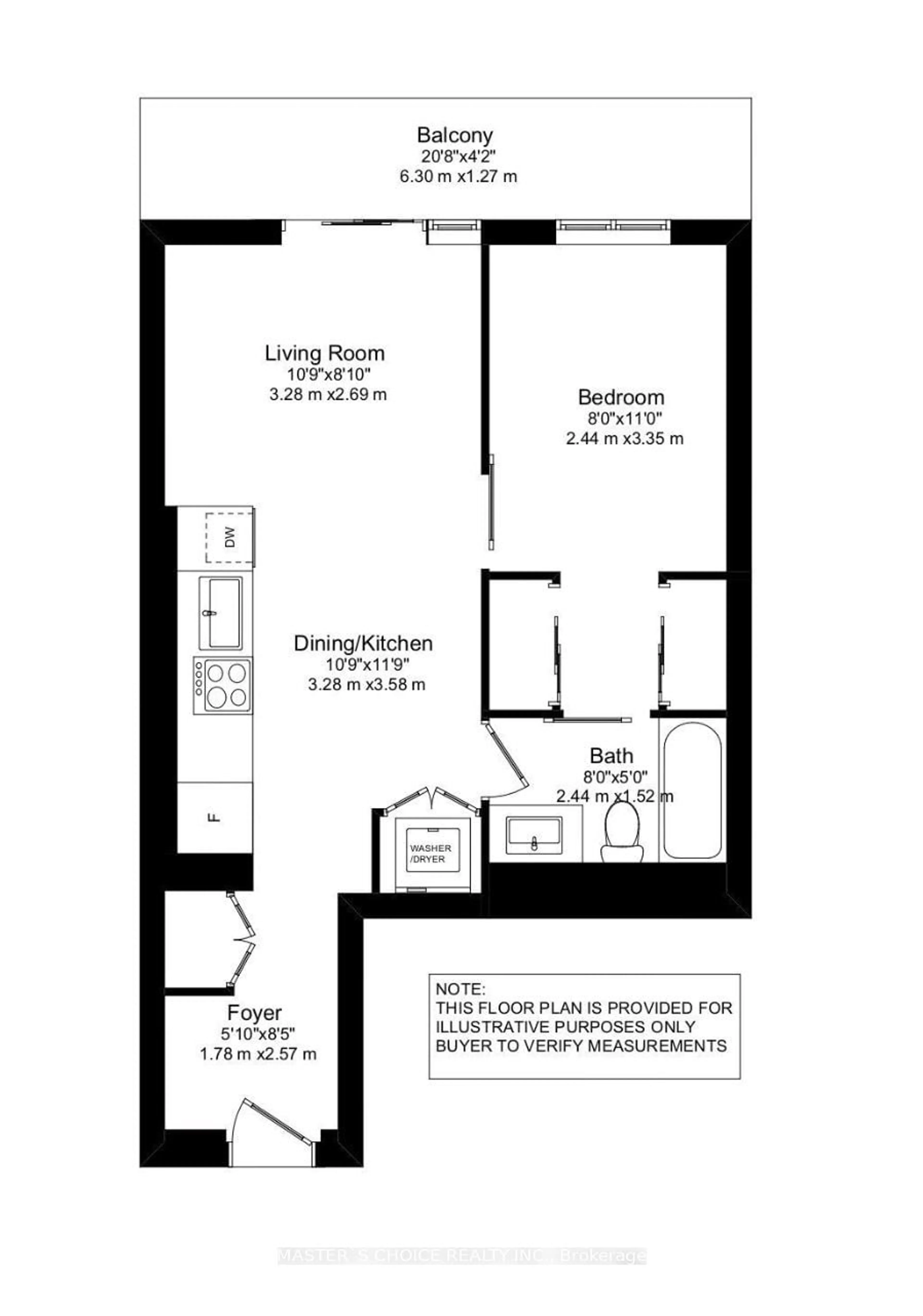 Floor plan for 159 Dundas St #3004, Toronto Ontario M5B 0A9