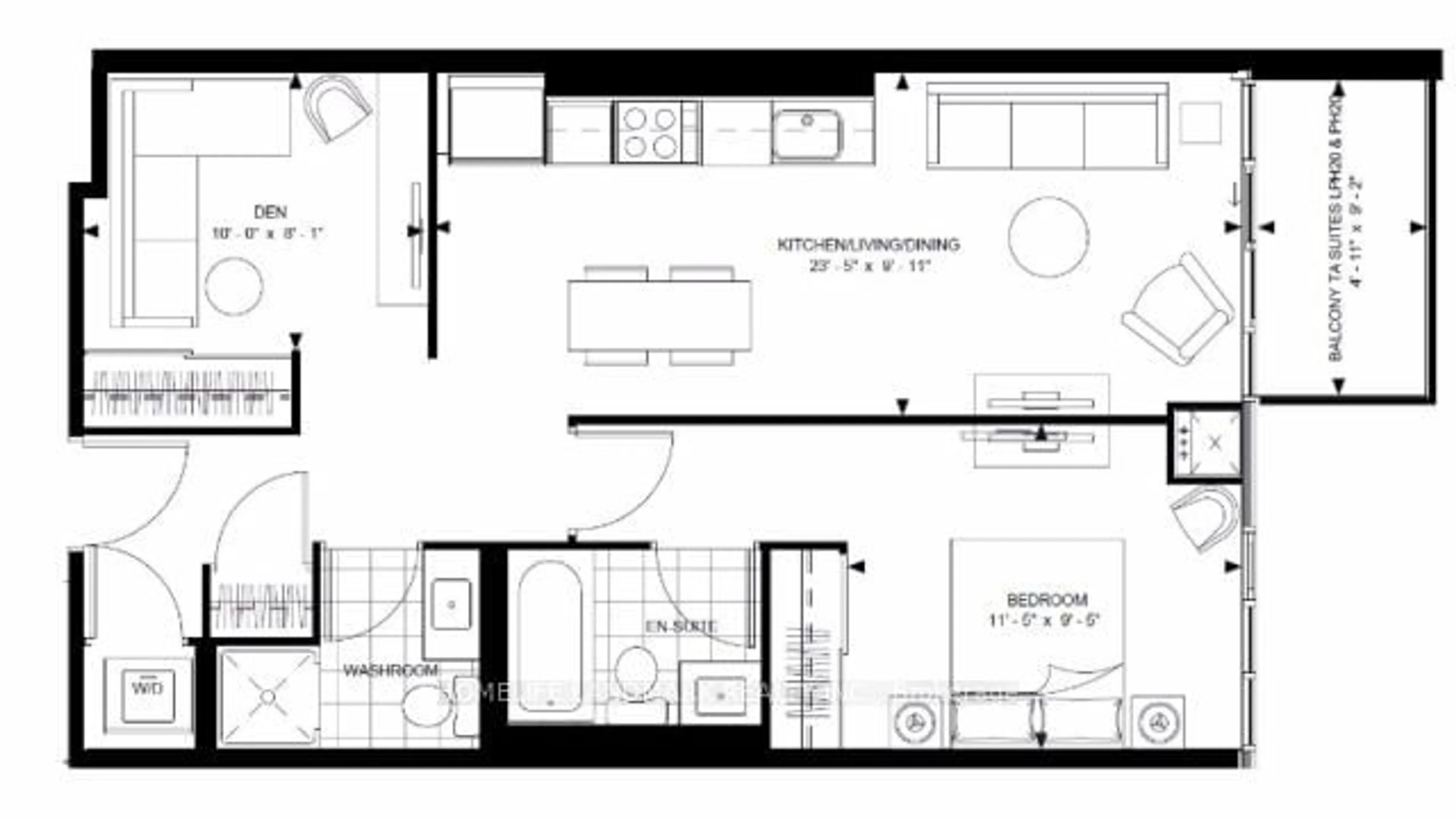 Floor plan for 525 Adelaide St #PH20, Toronto Ontario M5V 0N7