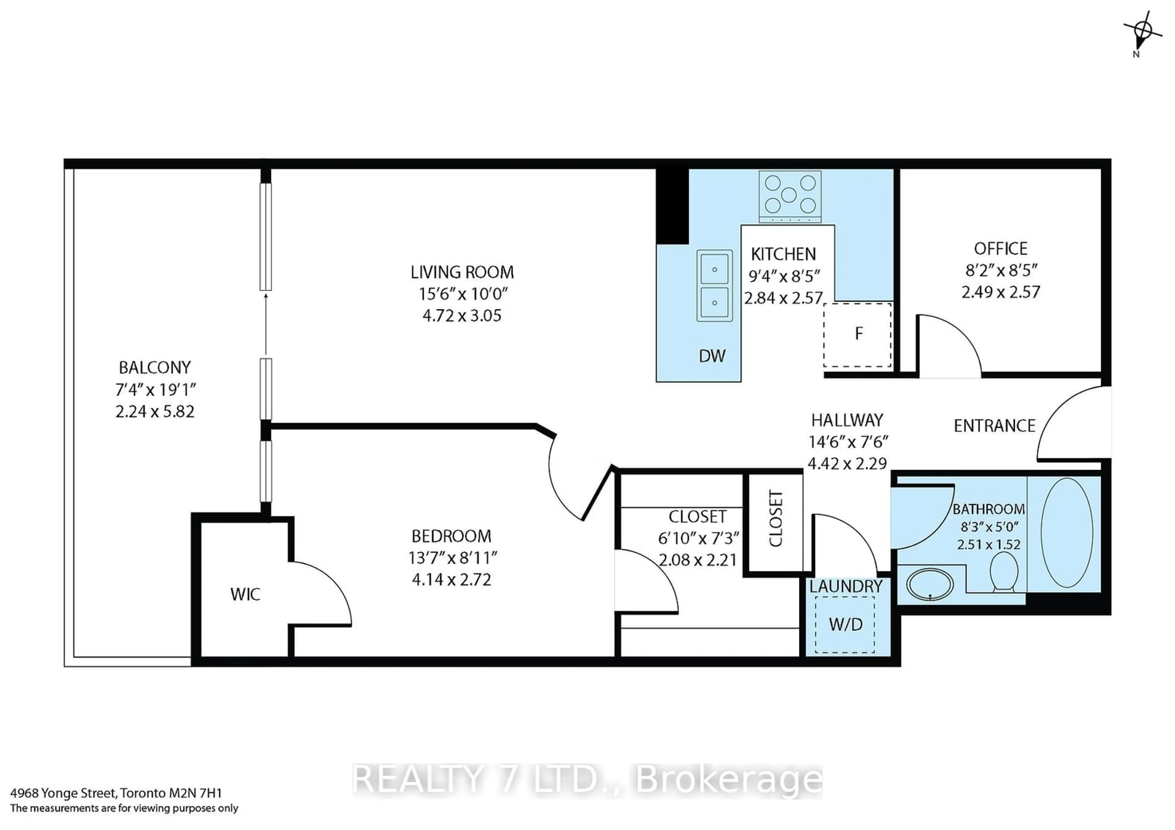 Floor plan for 4968 Yonge St #708, Toronto Ontario M2N 7G9
