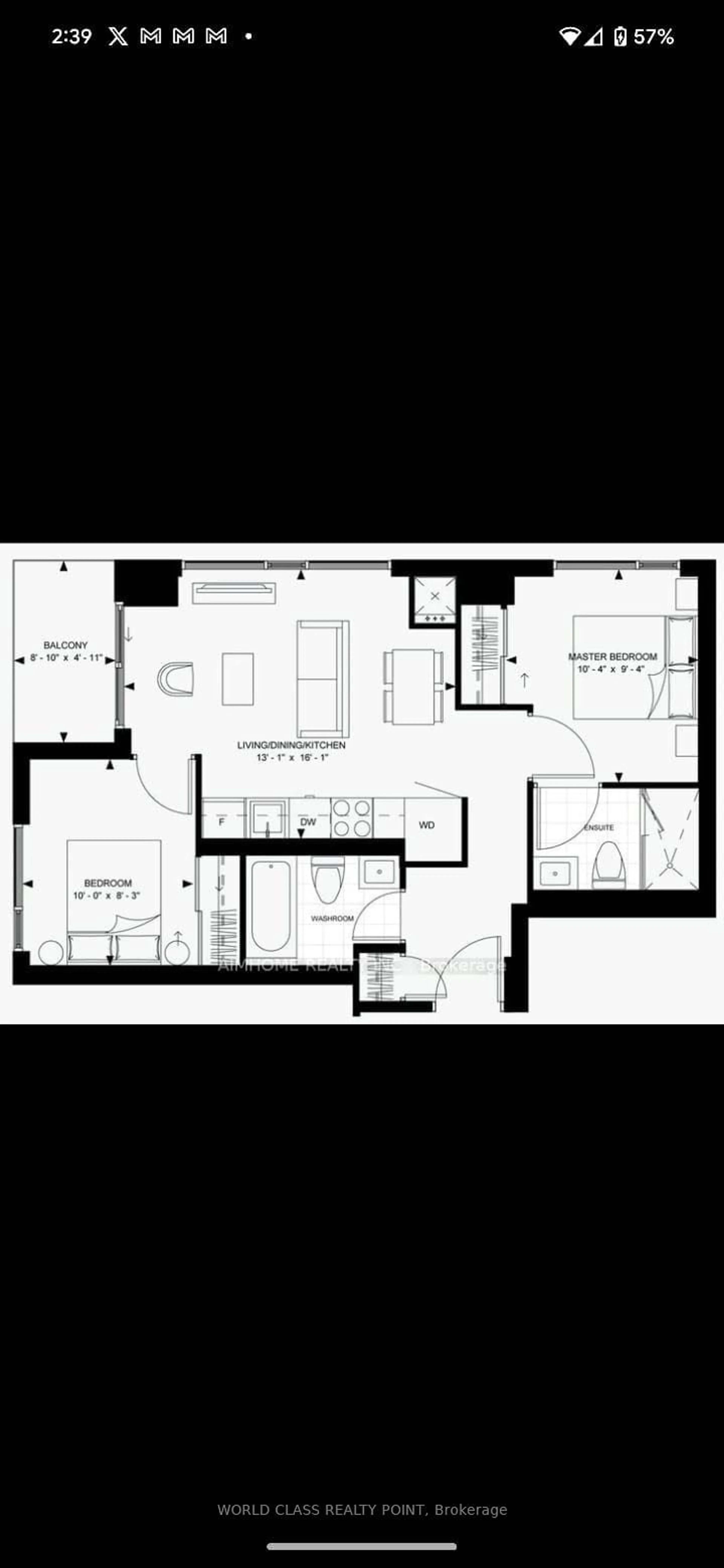 Floor plan for 8 widmer St #2403, Toronto Ontario M5V 2E7