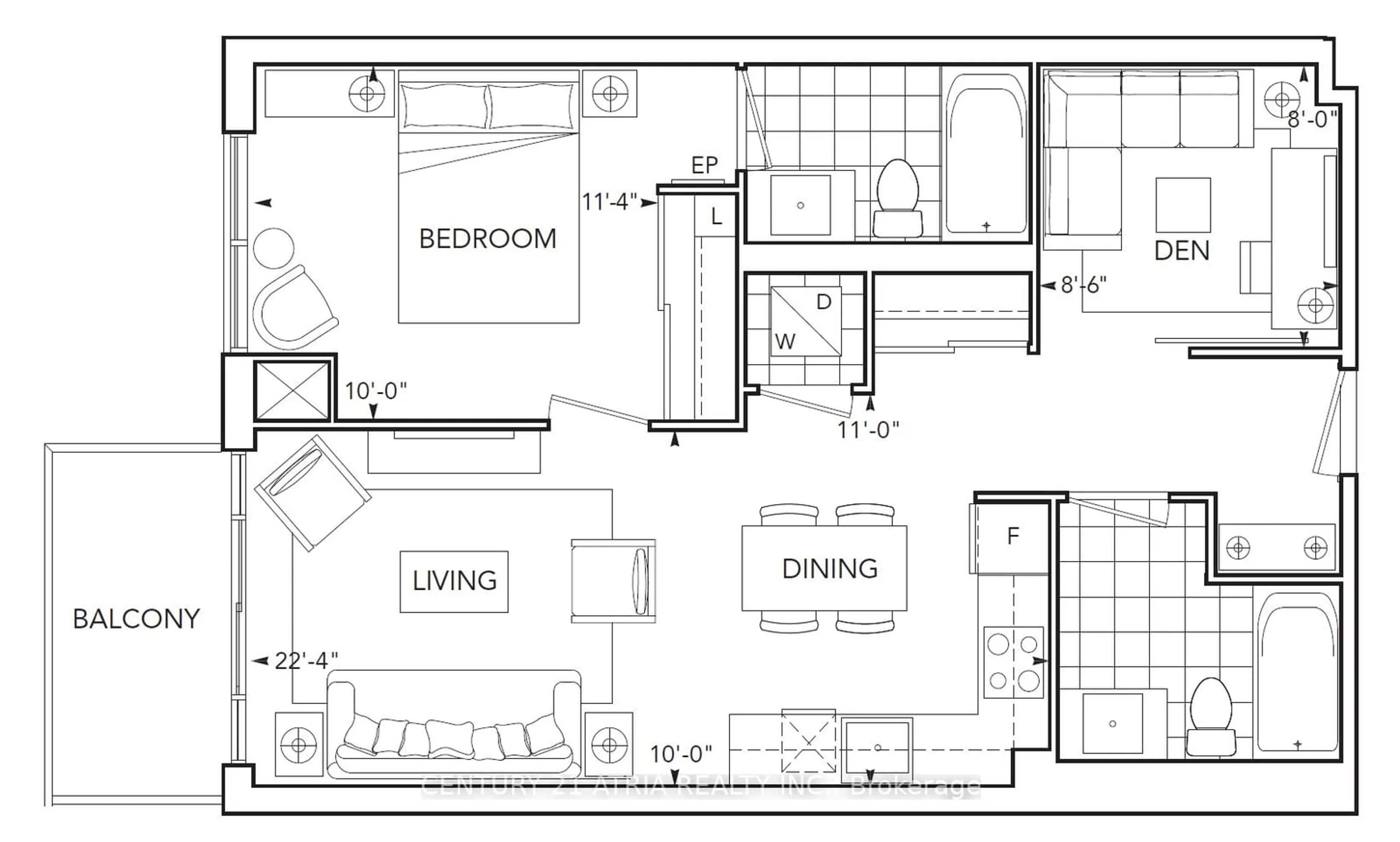 Floor plan for 55 Ann O'Reilly Rd #622, Toronto Ontario M2J 0E1