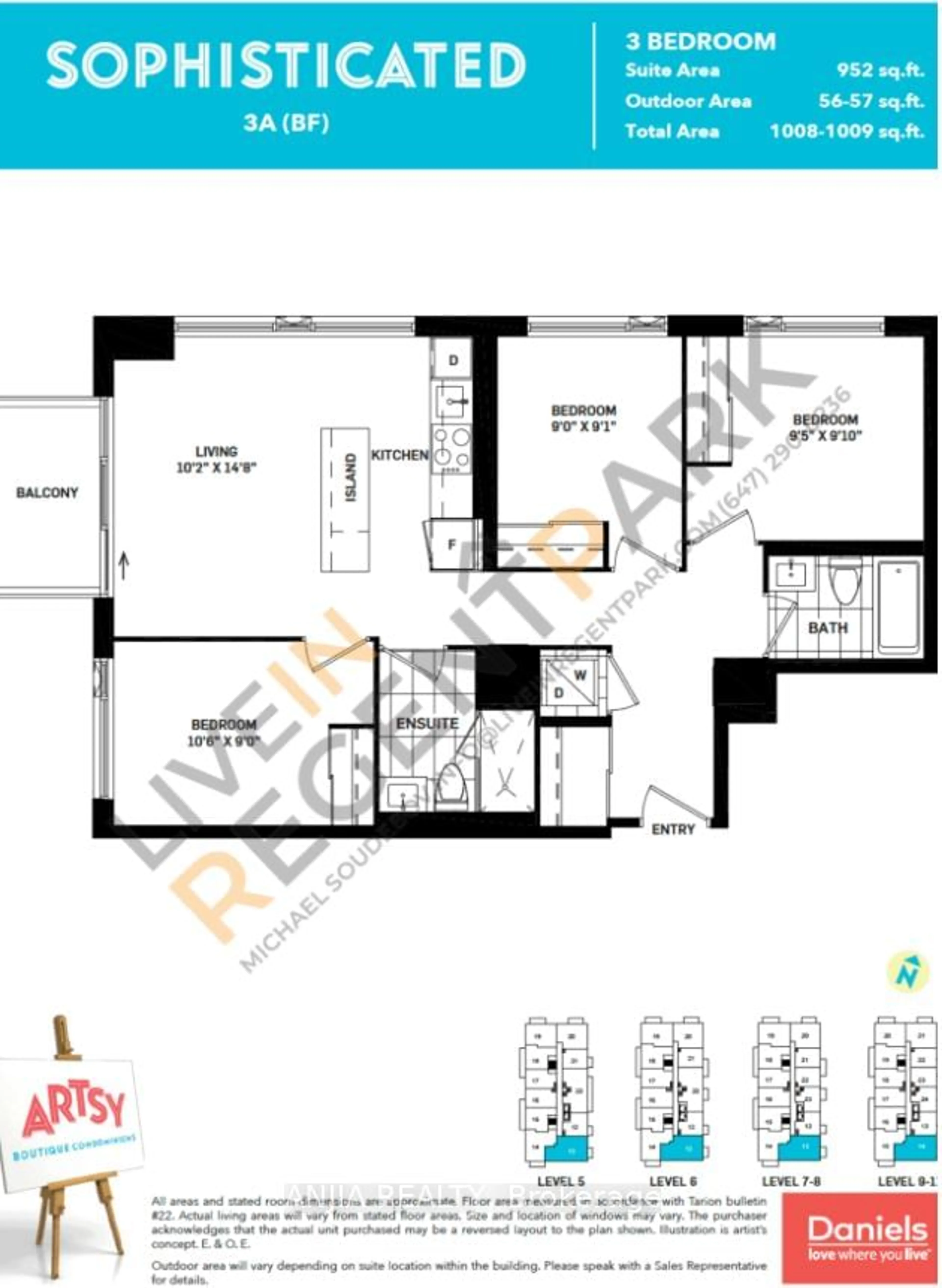 Floor plan for 35 Tubman Ave ##513, Toronto Ontario M5A 0T1