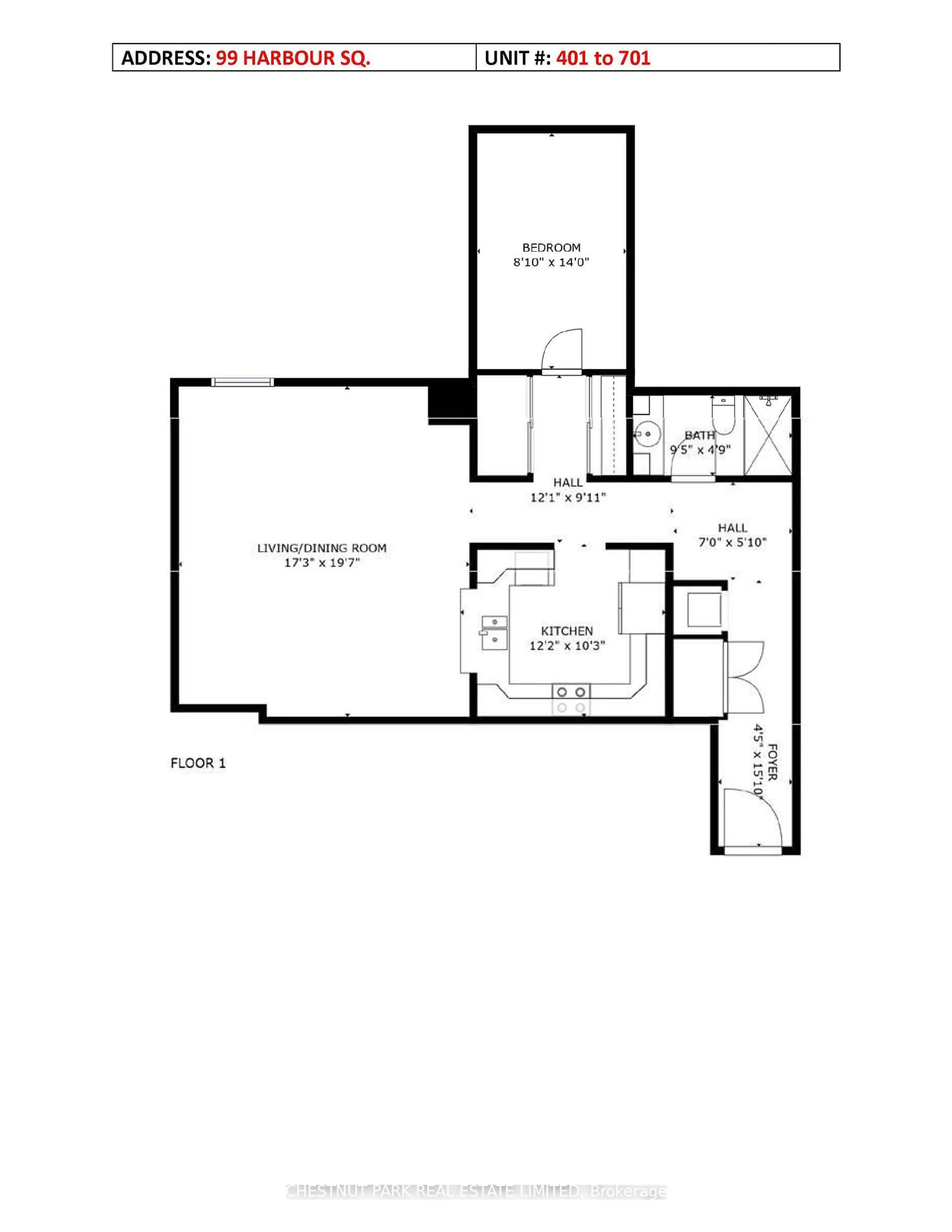 Floor plan for 99 Harbour Sq #501, Toronto Ontario M5J 2S2