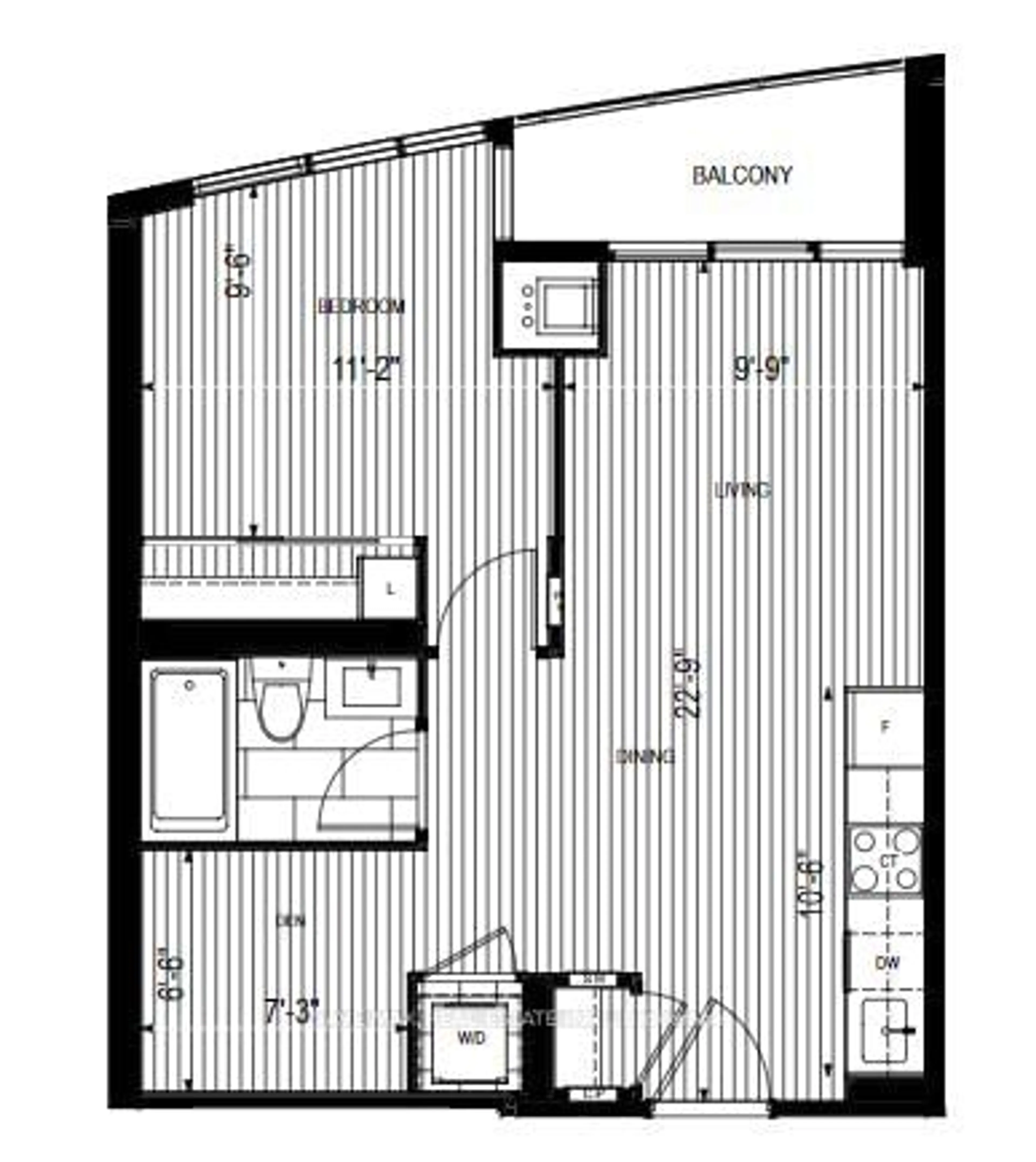 Floor plan for 585 Bloor St #1819, Toronto Ontario M4X 1J8