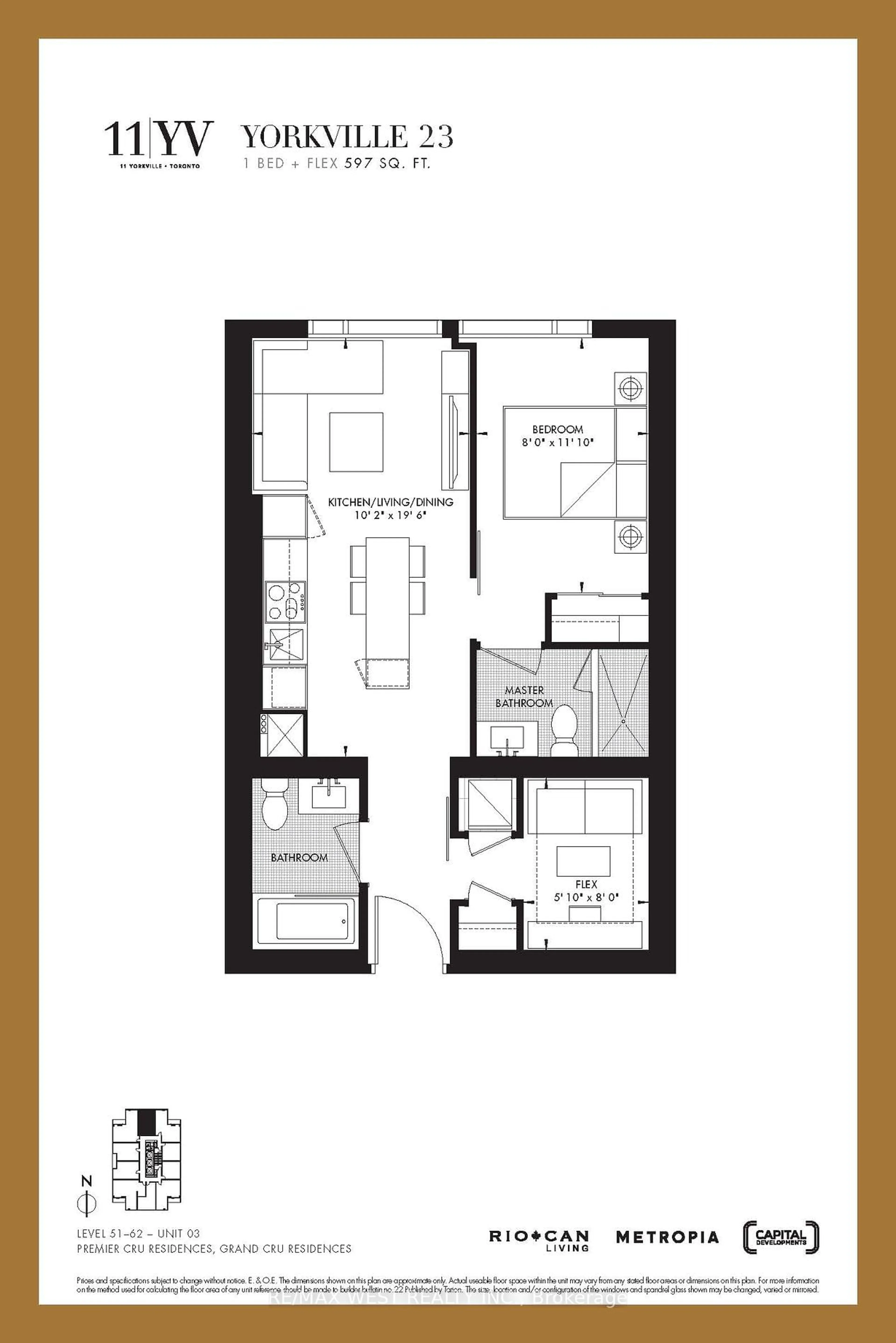 Floor plan for 11 Yorkville Ave #4203, Toronto Ontario M4W 1L2