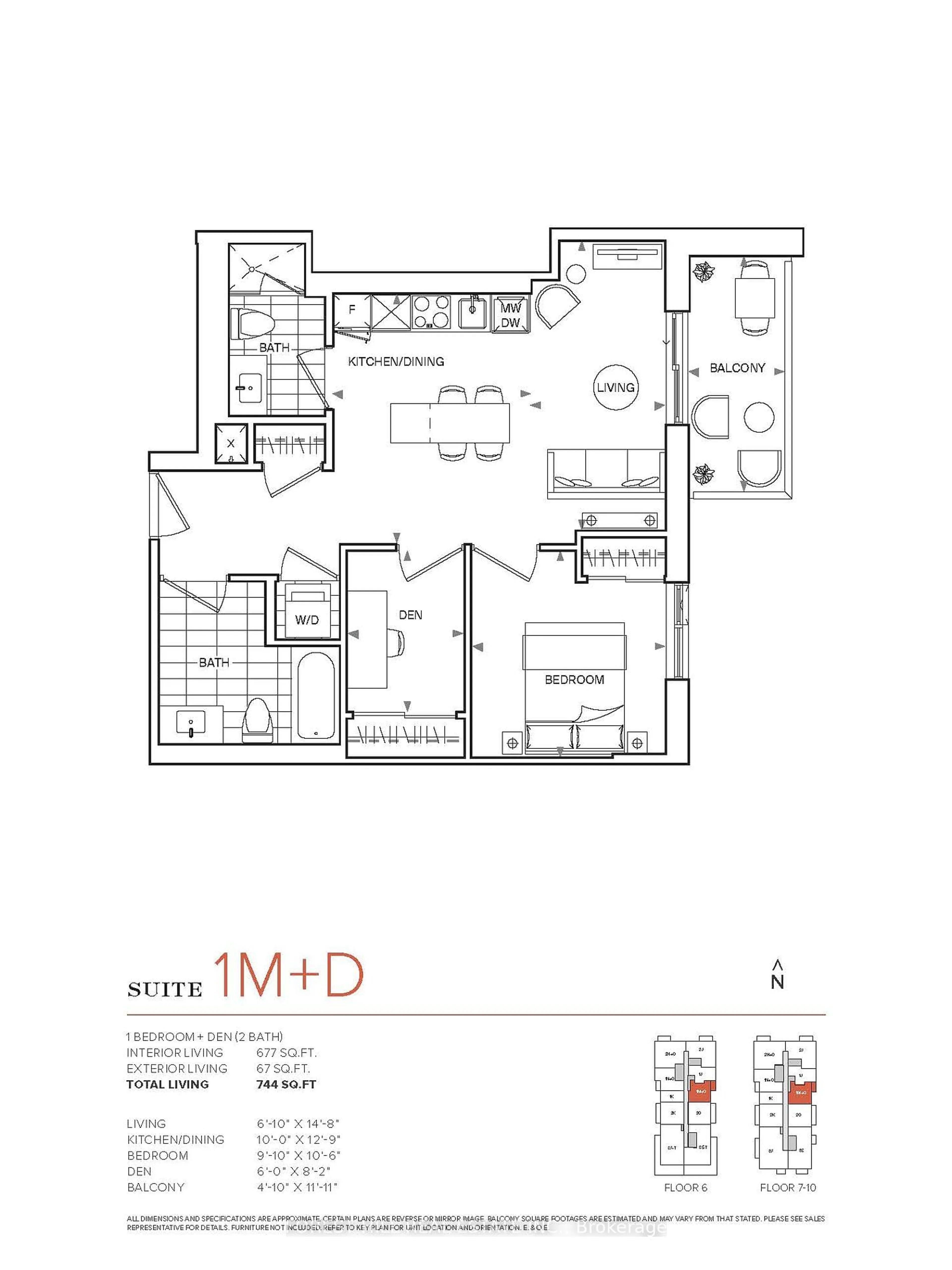 Floor plan for 185 Alberta Ave #704, Toronto Ontario M6C 0A5