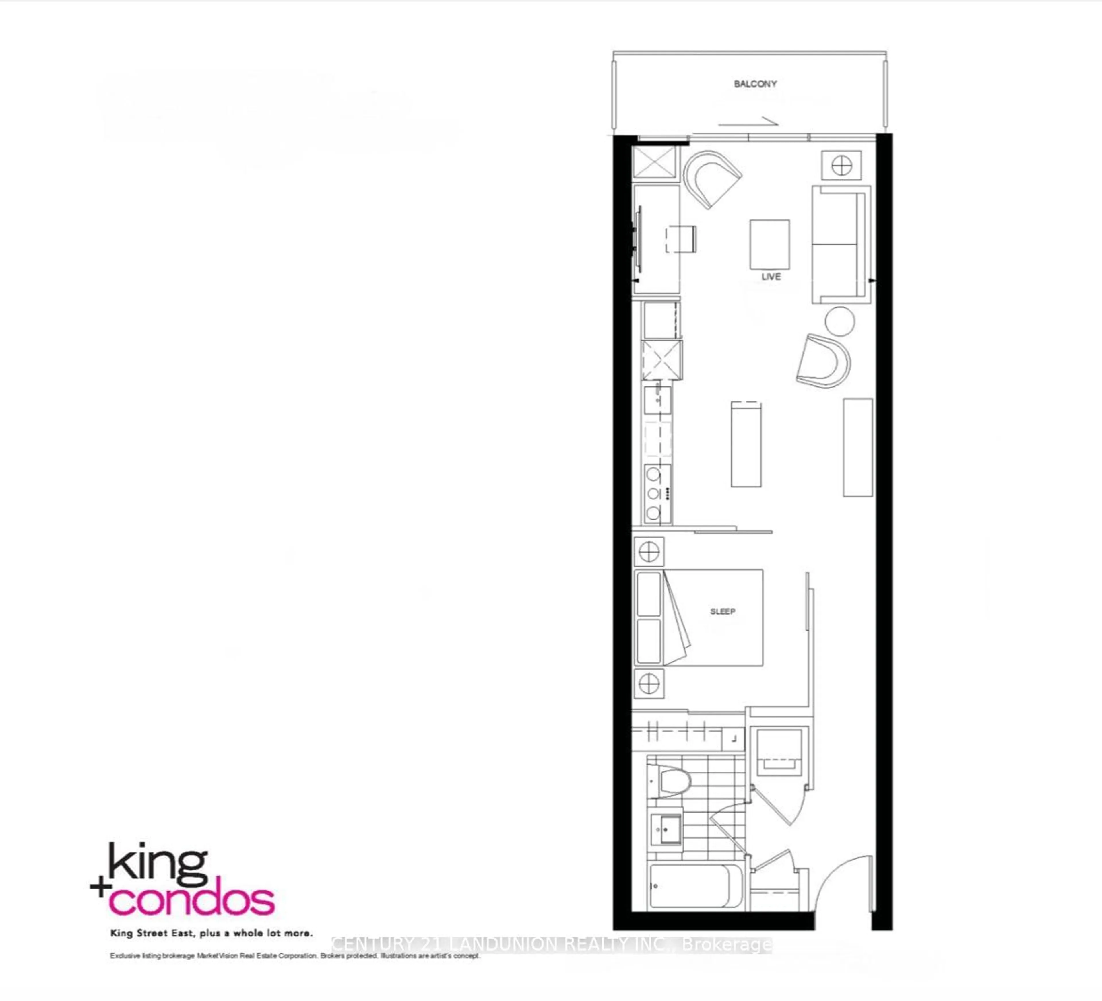 Floor plan for 39 Sherbourne St #1201, Toronto Ontario M5A 0L8