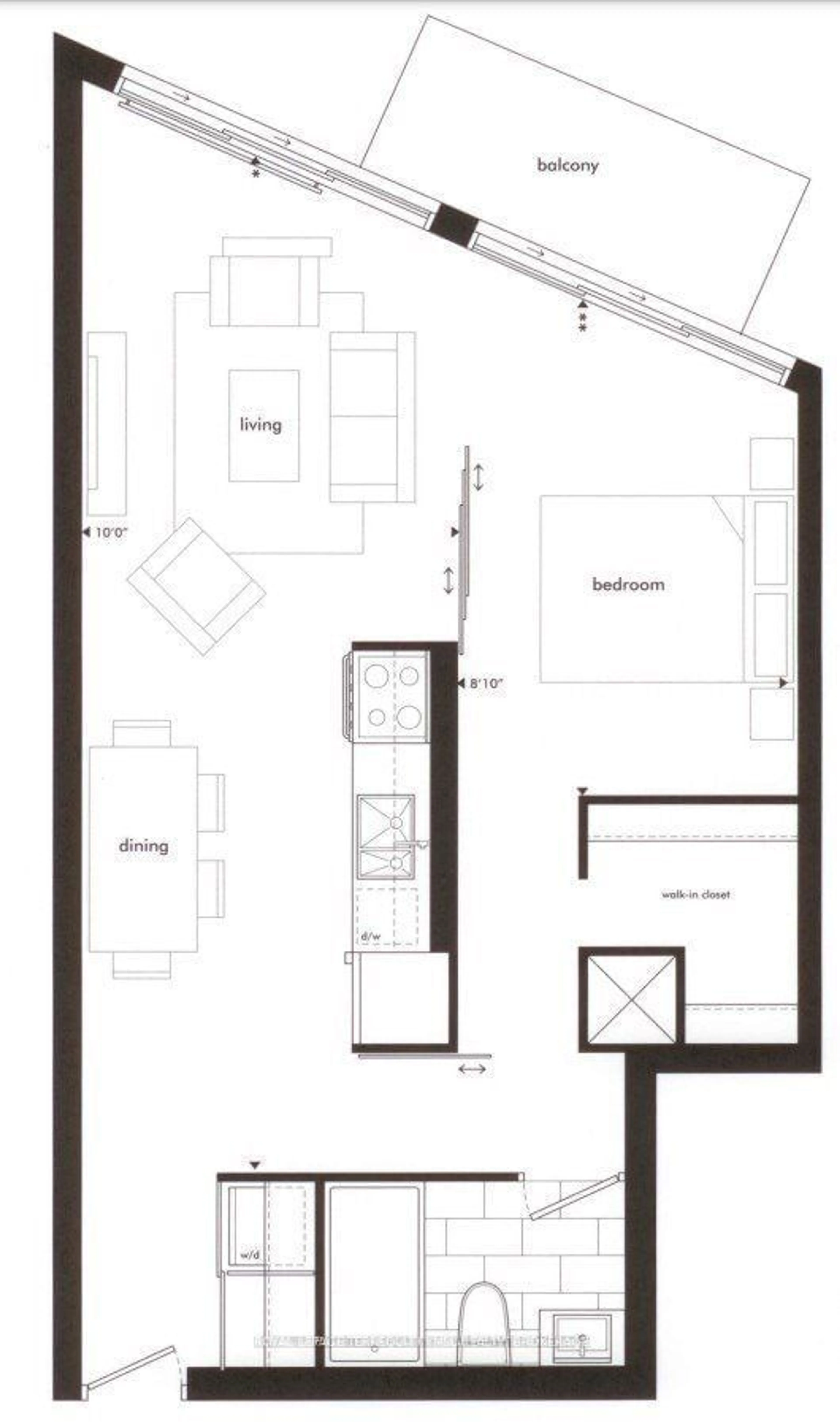 Floor plan for 51 Trolley Cres #302, Toronto Ontario M5A 0E9