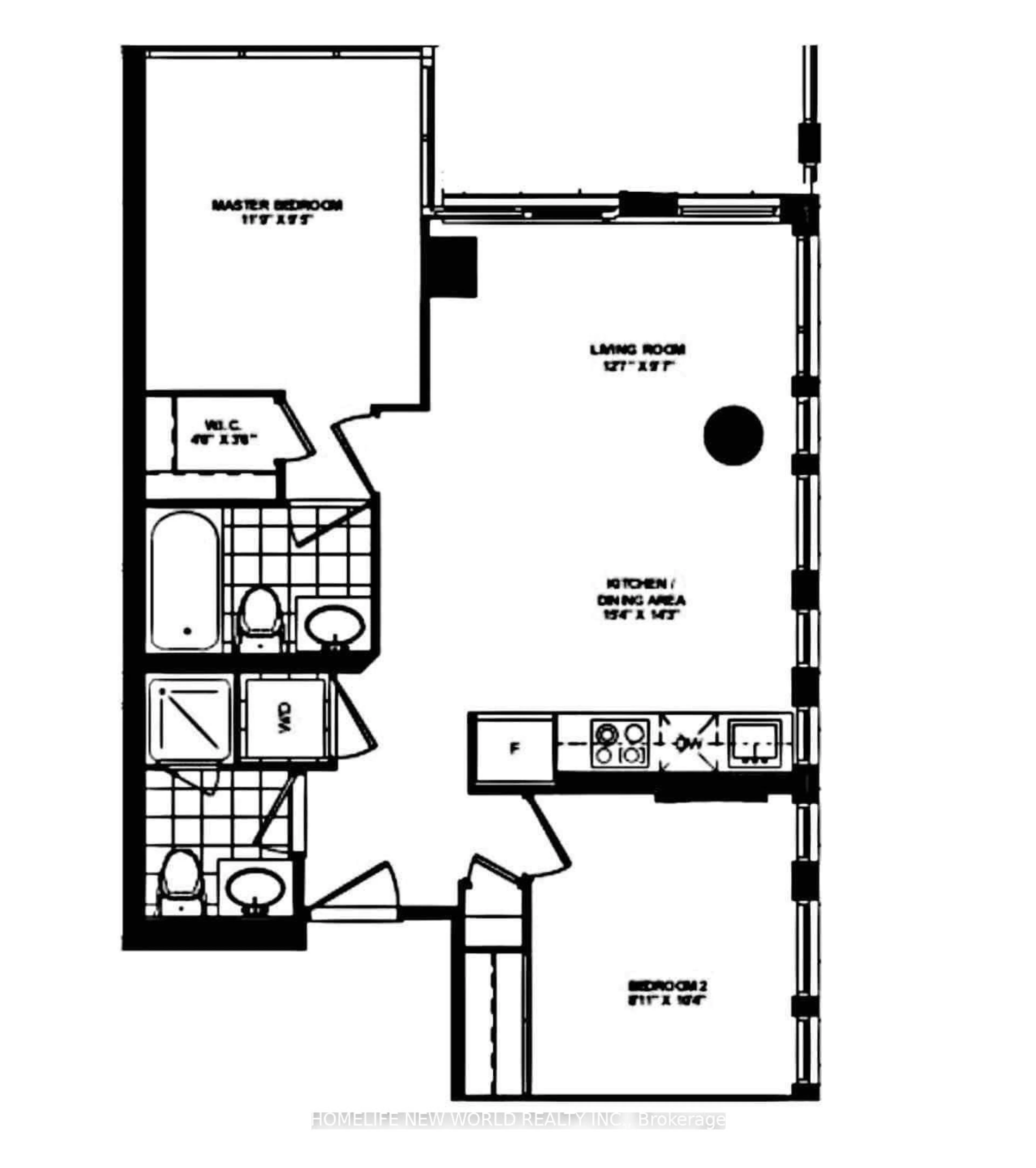 Floor plan for 400 Adelaide St #1715, Toronto Ontario M5A 4S3