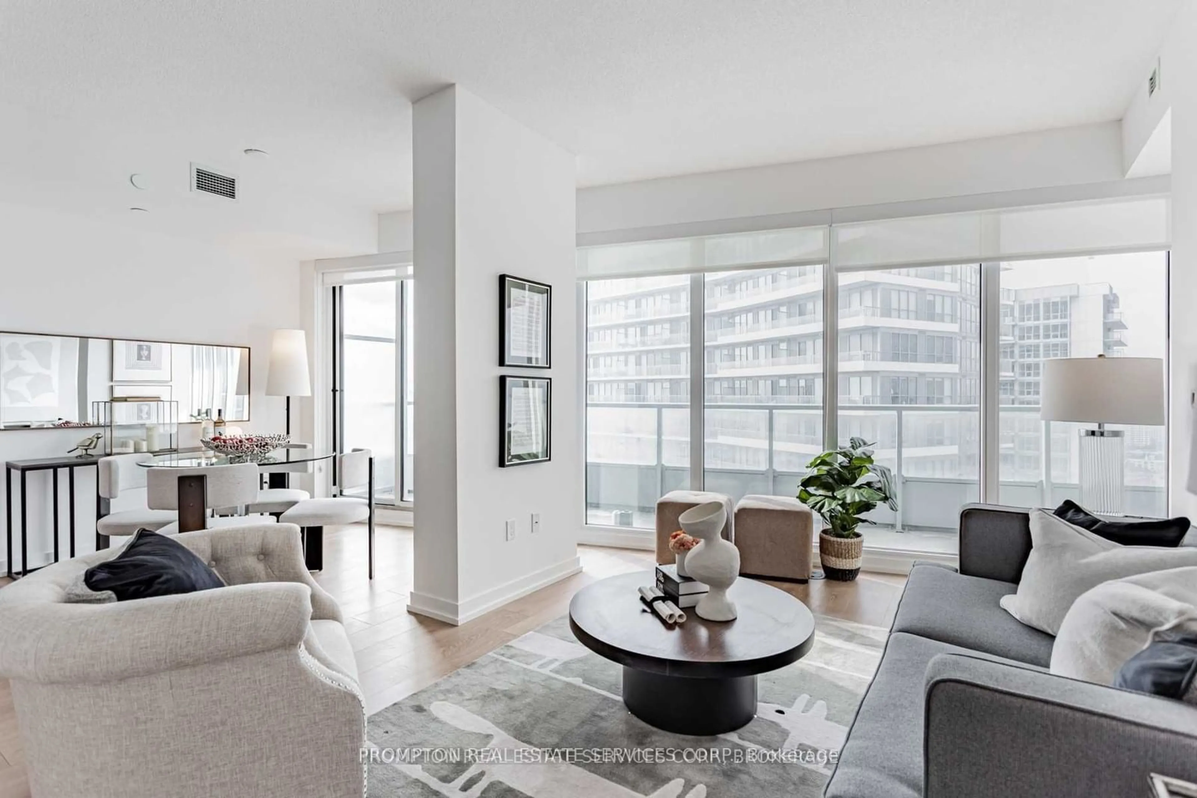 Living room, wood floors for 117 Mcmahon Dr #2808, Toronto Ontario M2K 0E4