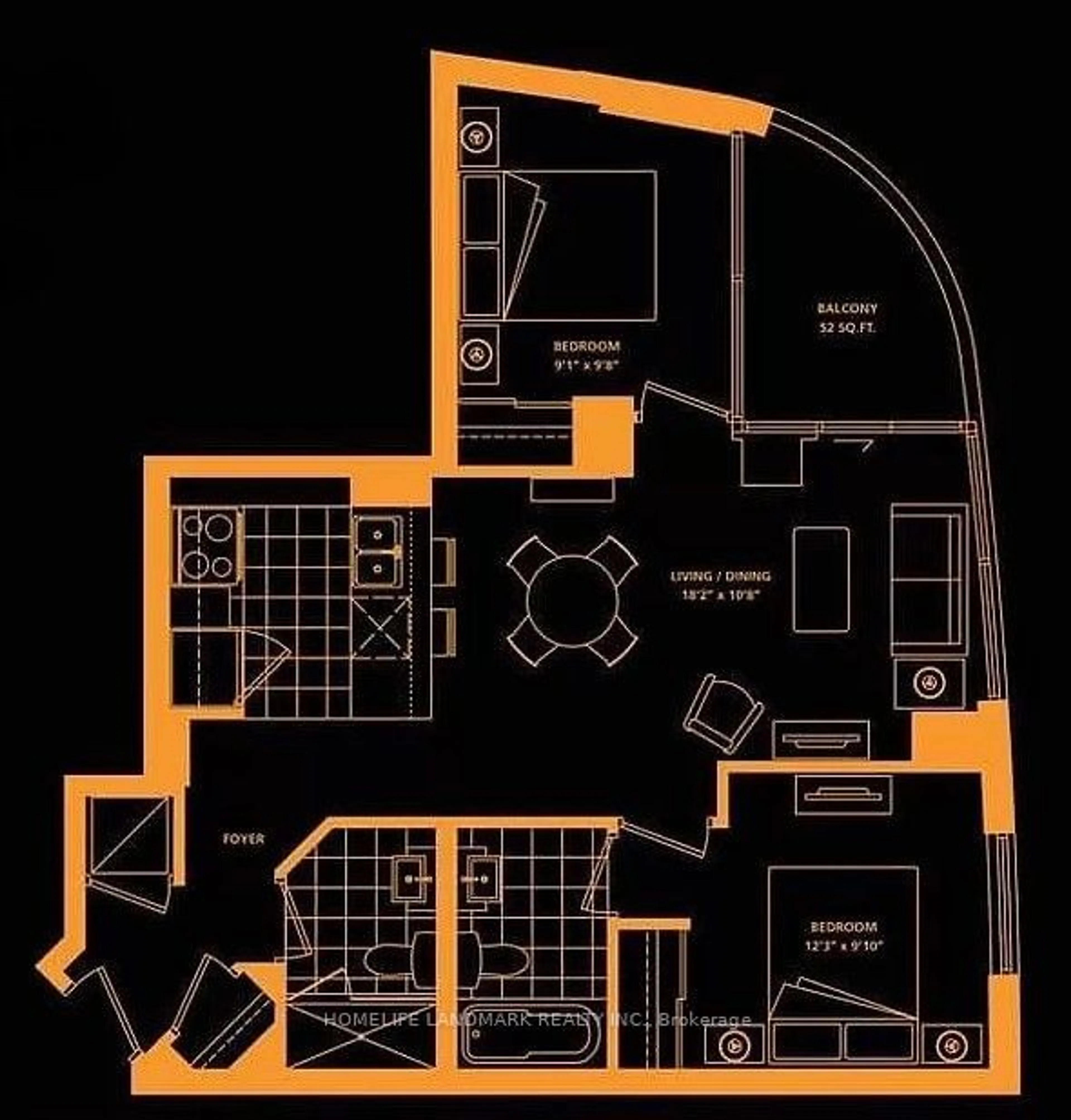 Floor plan for 5740 Yonge St #907, Toronto Ontario M2M 3T3